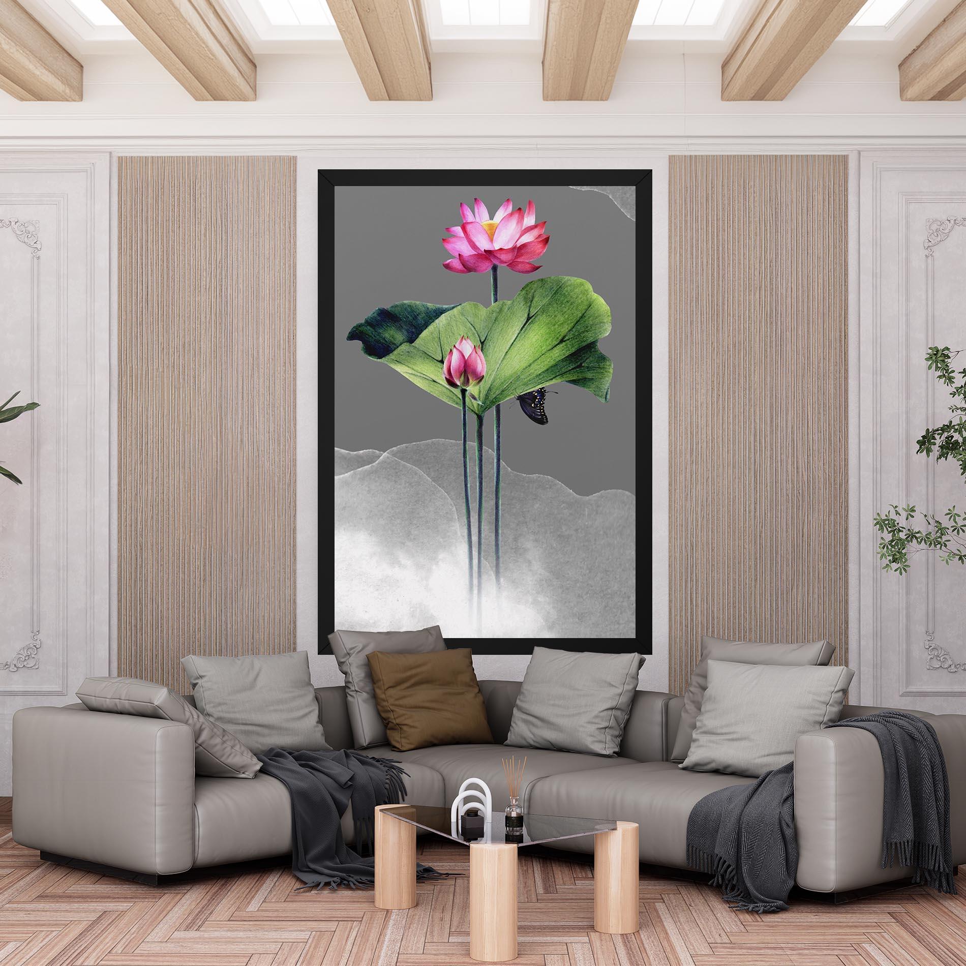Vászonkép Pink Lotus Art mockup 6