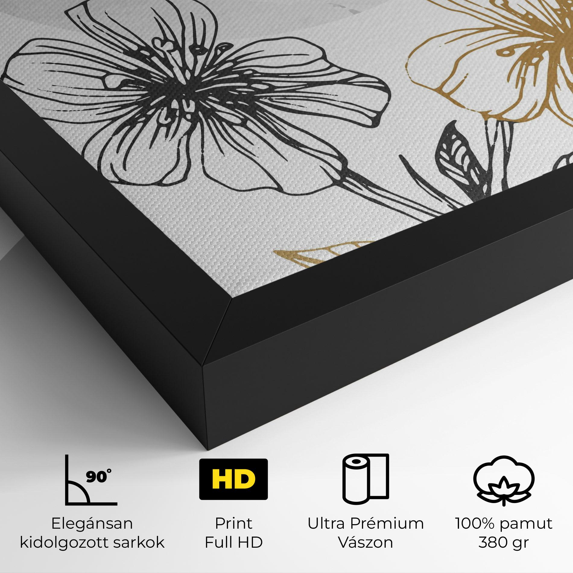 Vászonkép Grey Moon Flowers mockup 4
