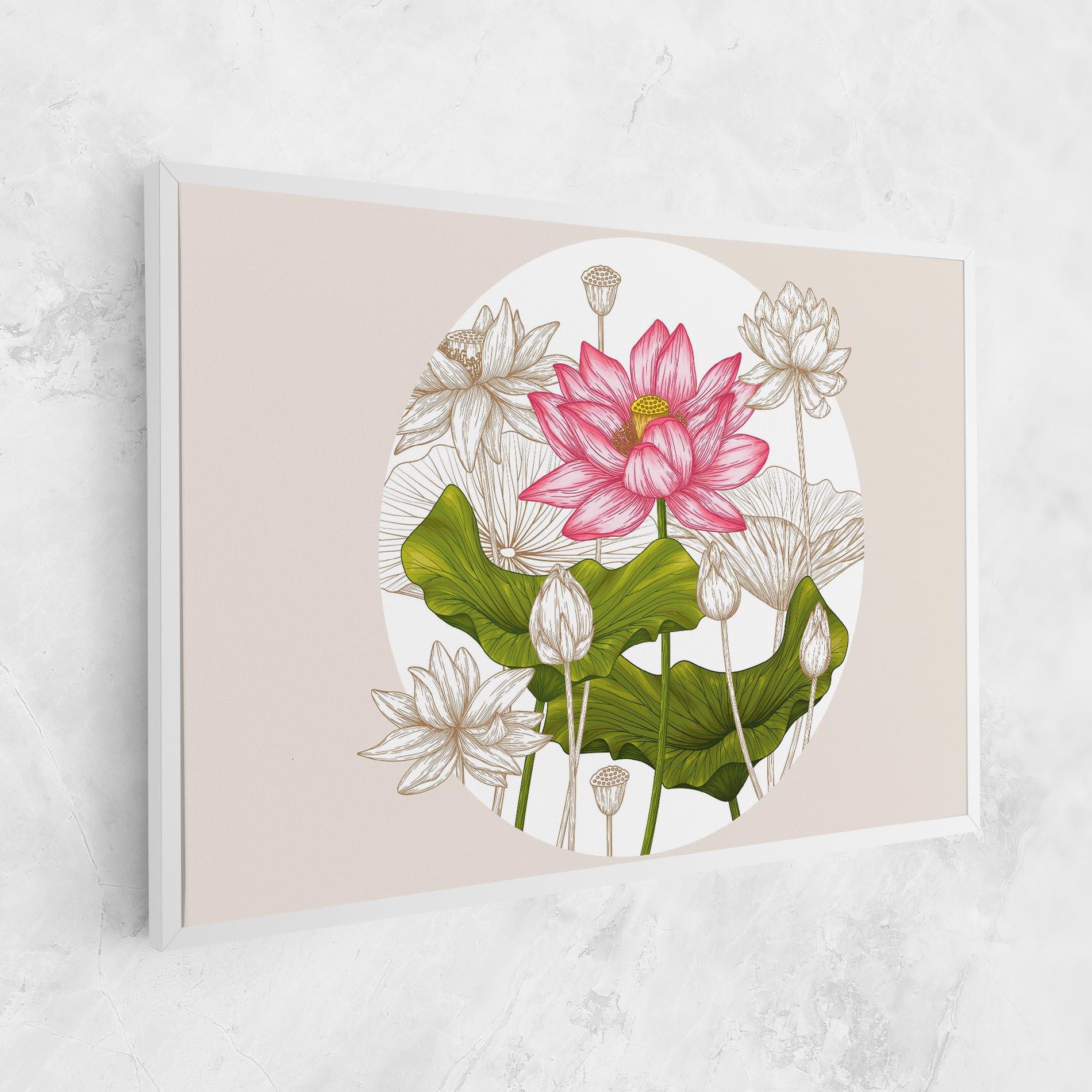 Vászonkép Pretty Lotus Art mockup 1