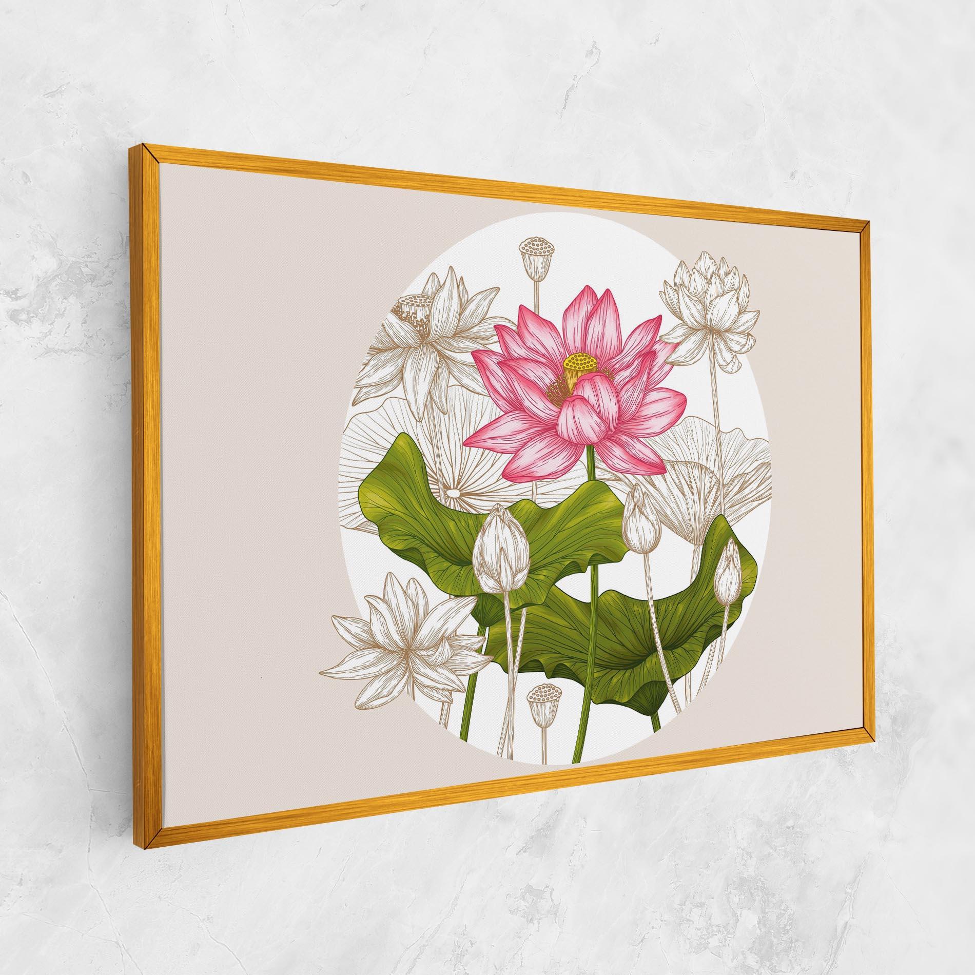 Vászonkép Pretty Lotus Art mockup 1