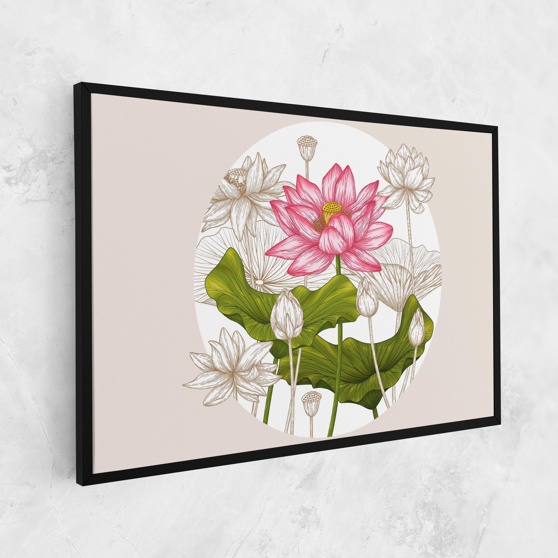 Vászonkép Pretty Lotus Art mockup 1