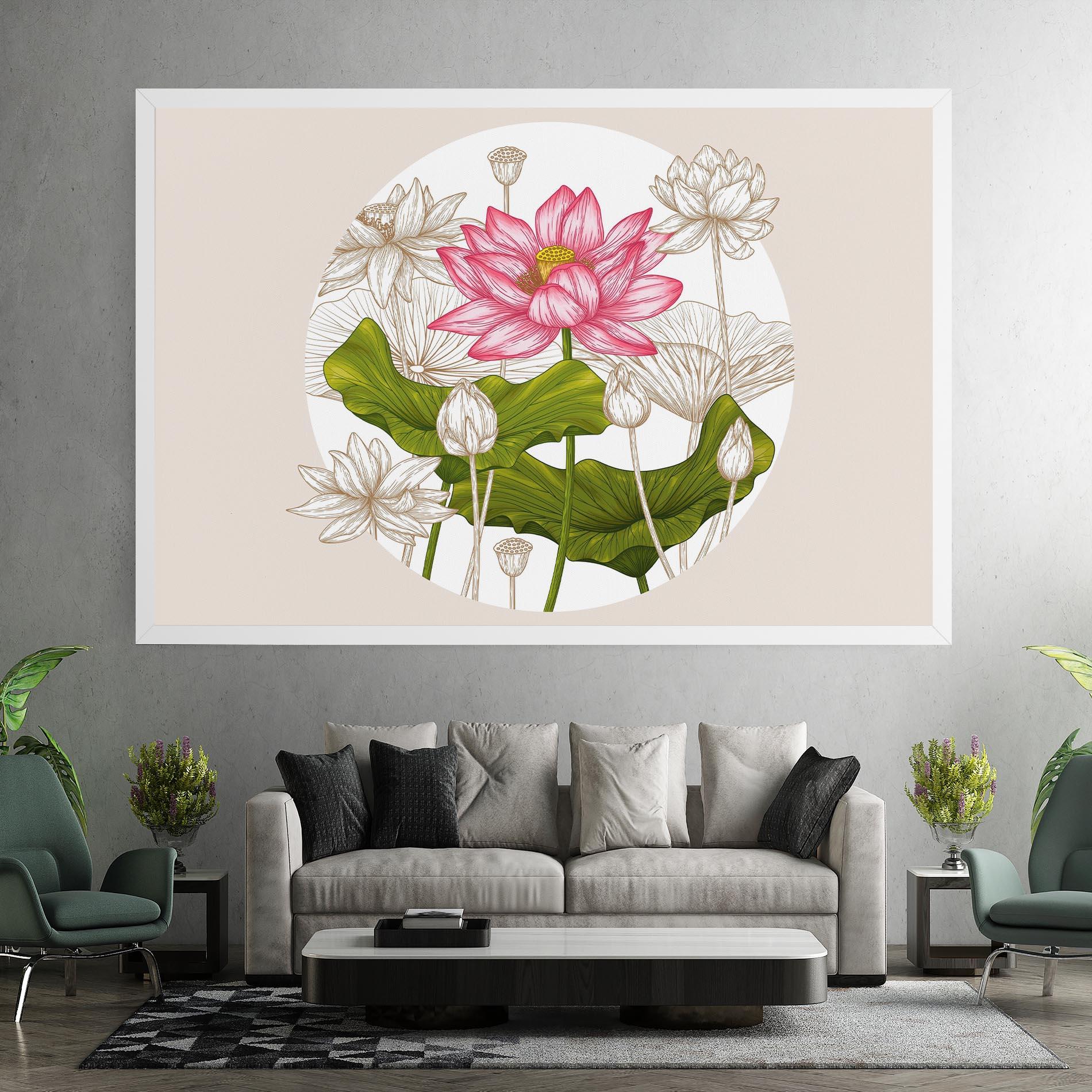 Vászonkép Pretty Lotus Art mockup 7