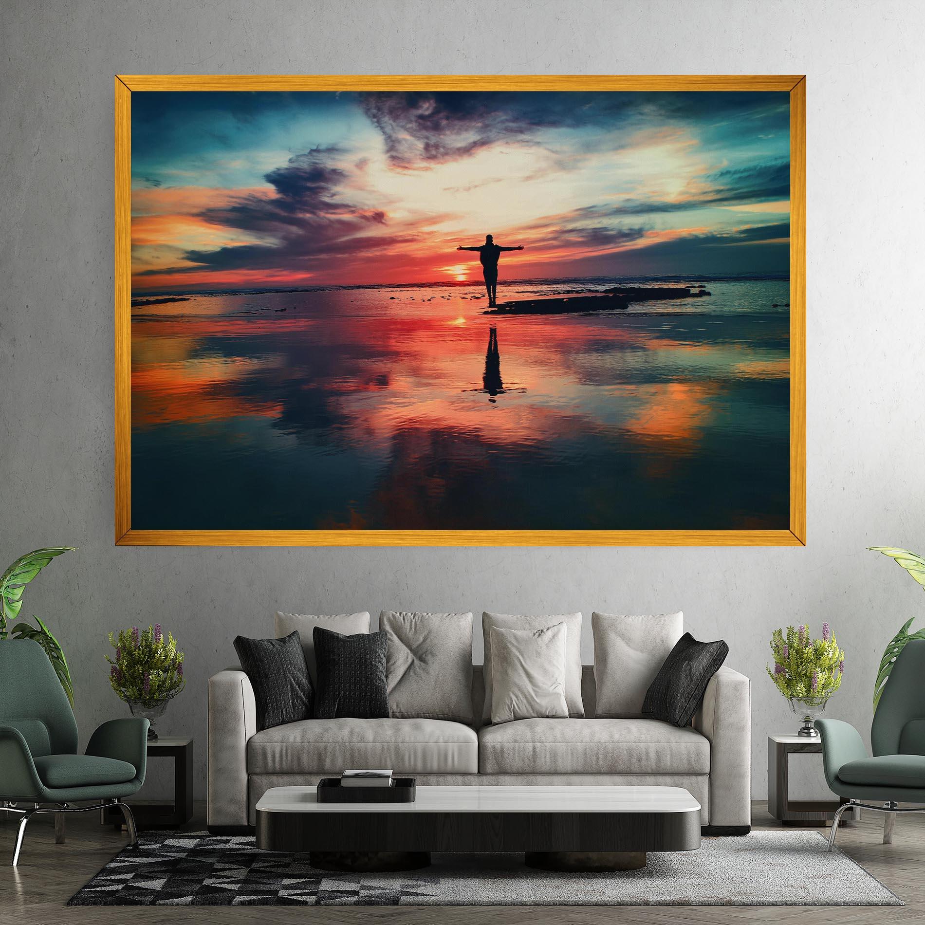 Vászonkép Pink Purple Sky Man mockup 7