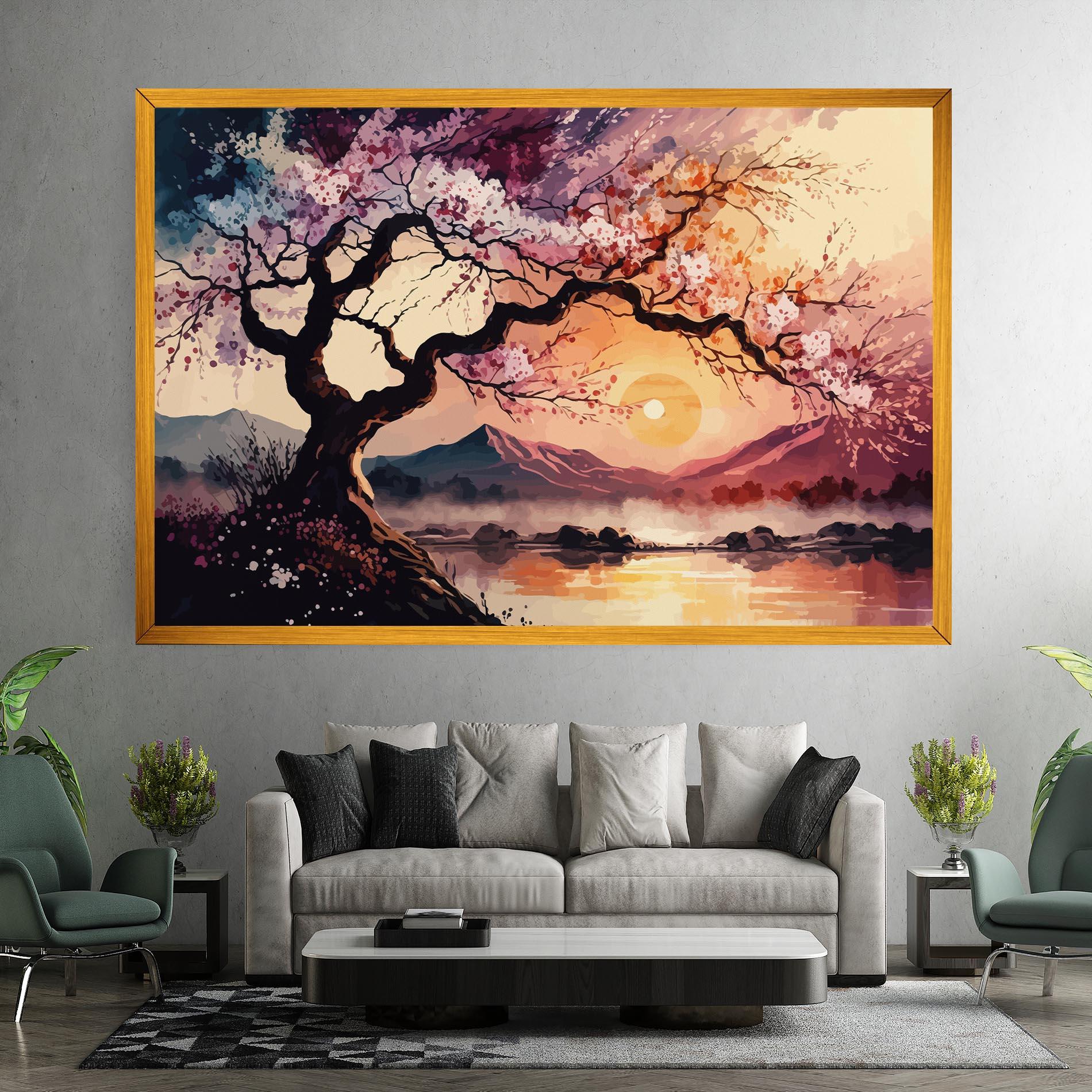 Vászonkép Pink Tree Nature mockup 7