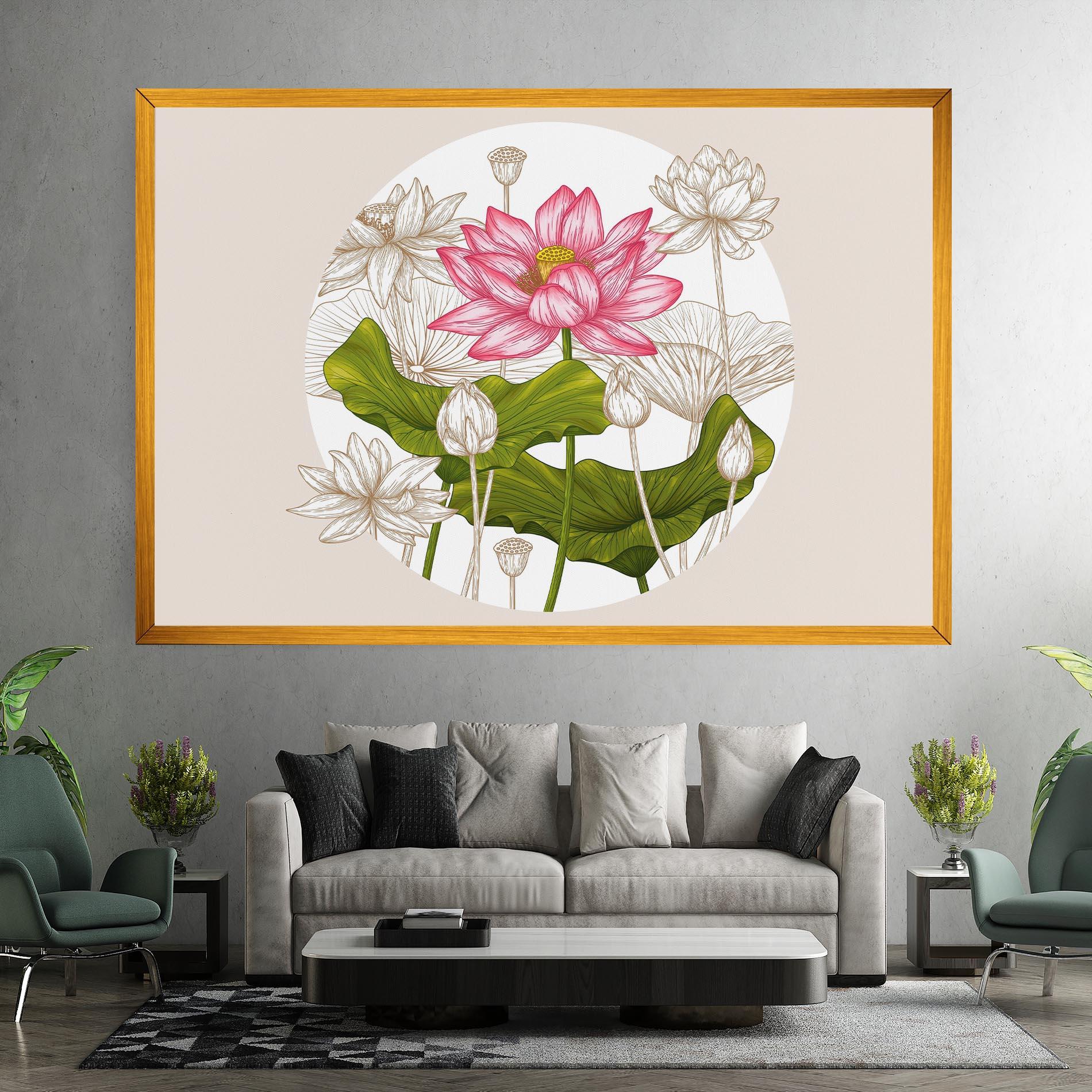 Vászonkép Pretty Lotus Art mockup 7
