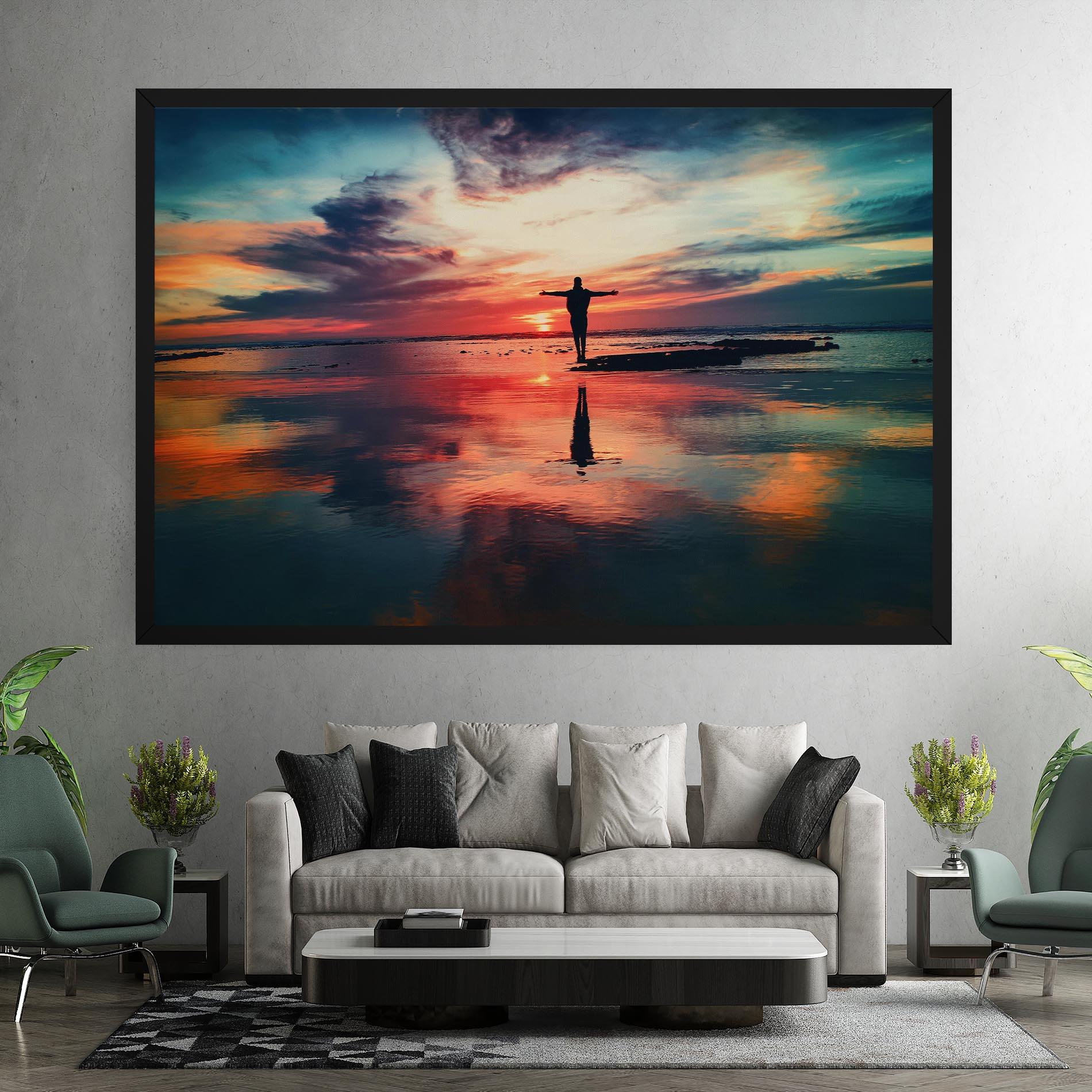 Vászonkép Pink Purple Sky Man mockup 7