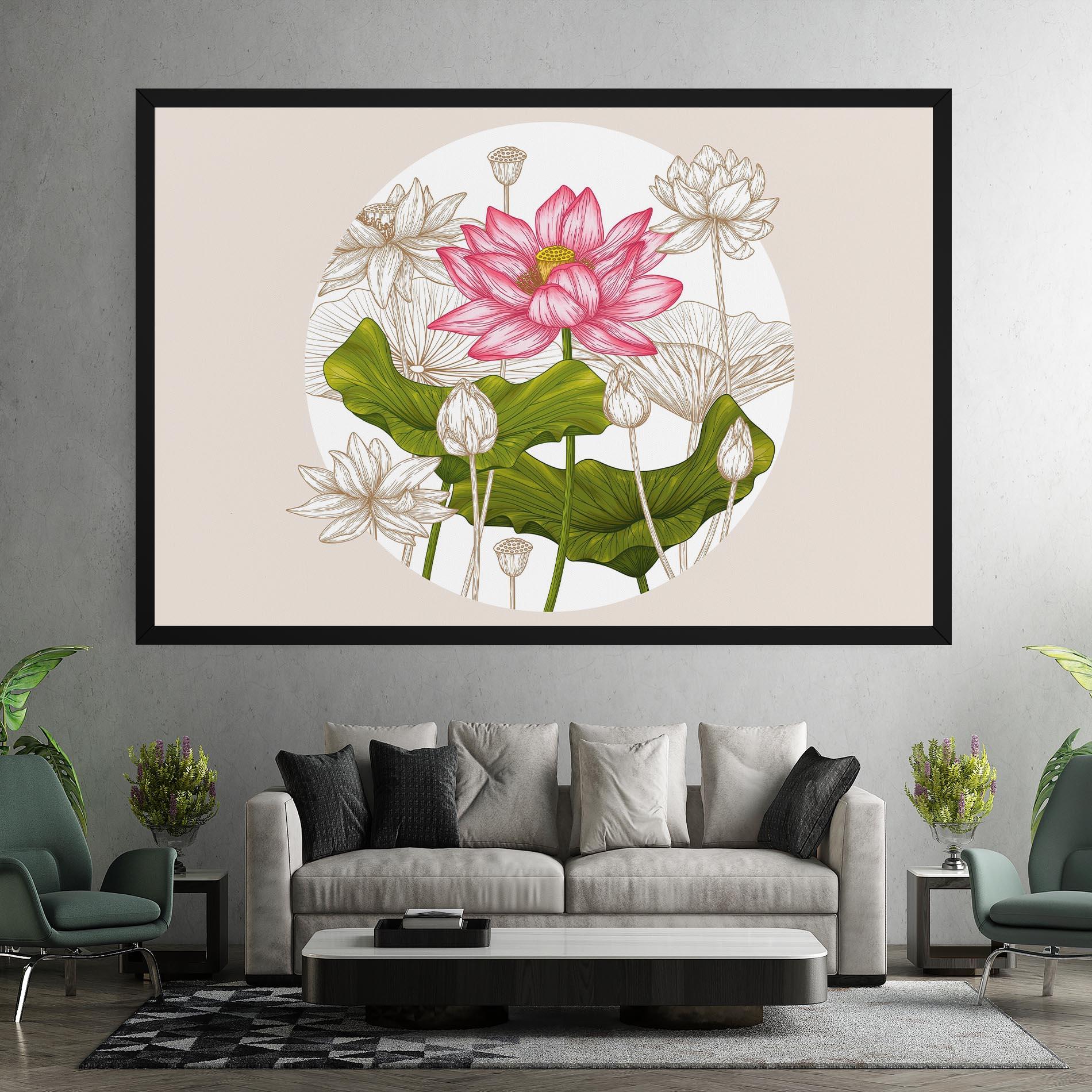 Vászonkép Pretty Lotus Art mockup 7