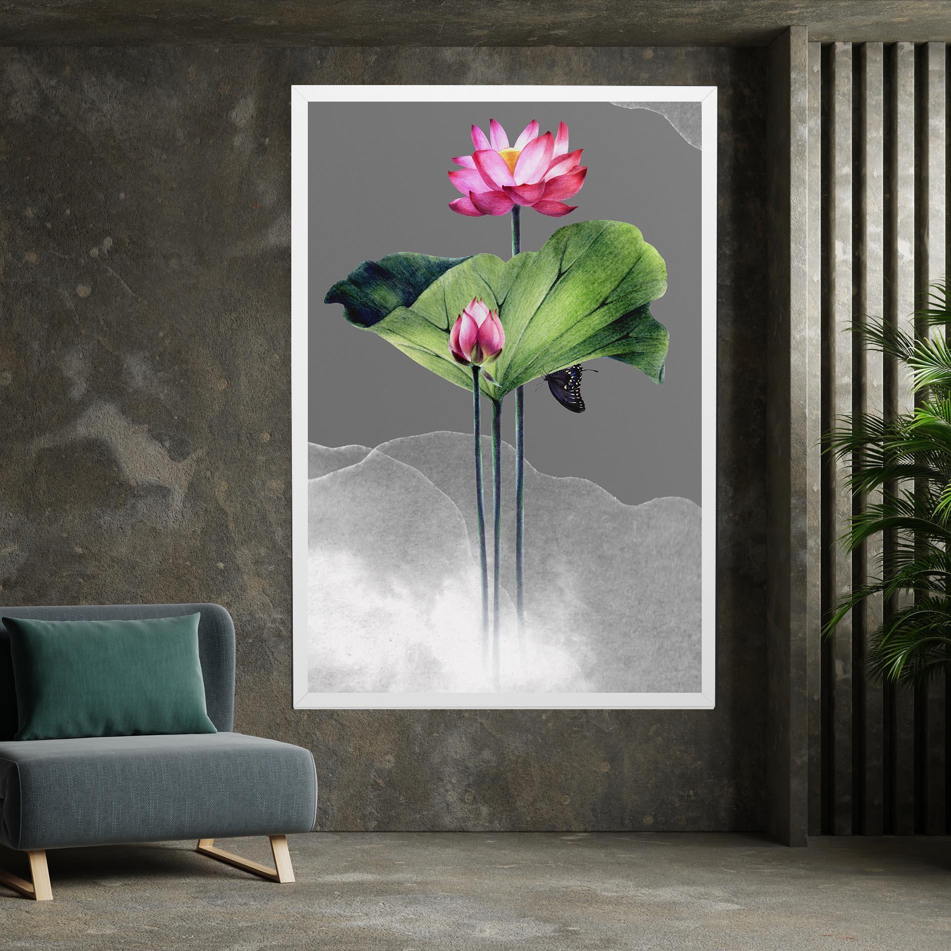 Vászonkép Pink Lotus Art mockup 7