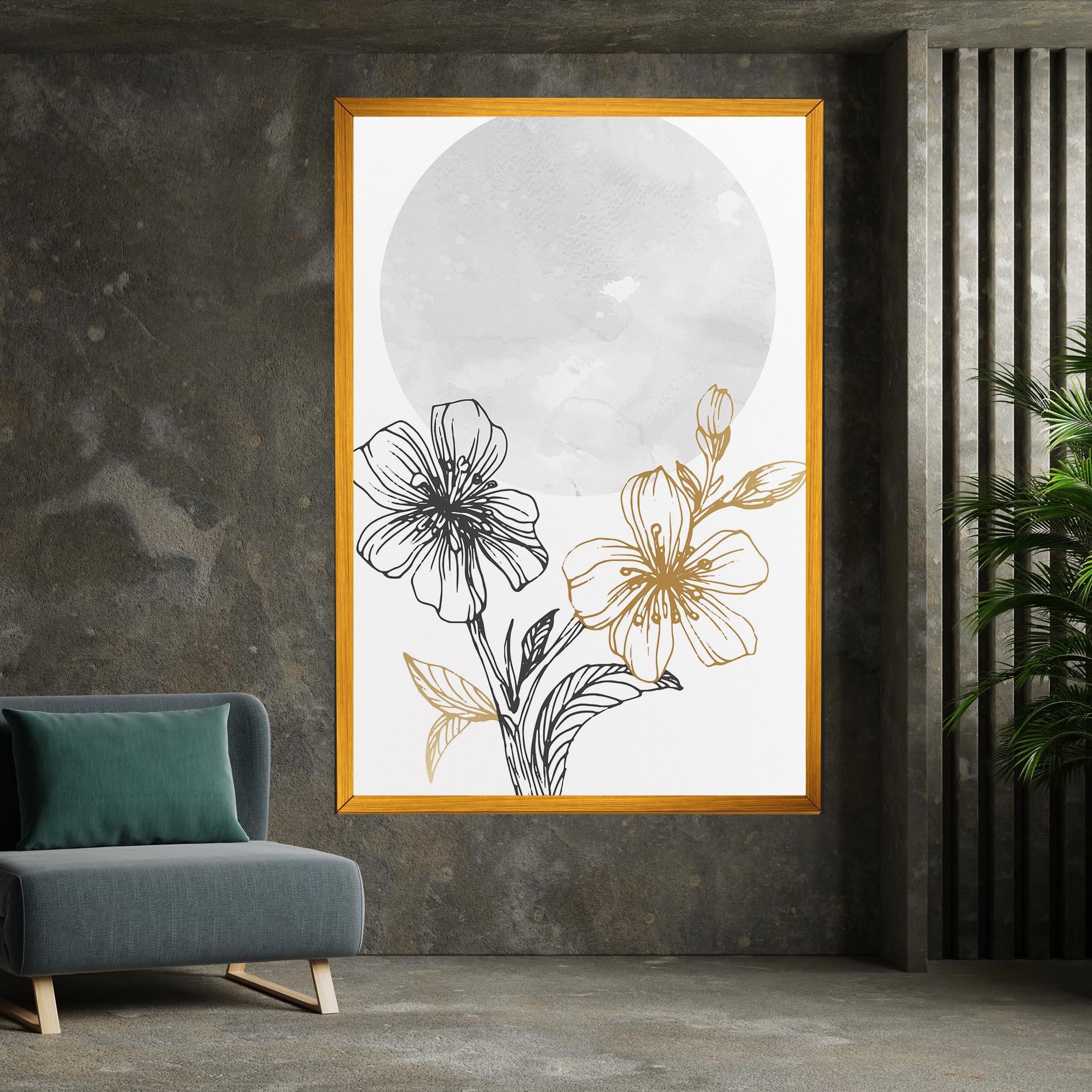 Vászonkép Grey Moon Flowers mockup 7