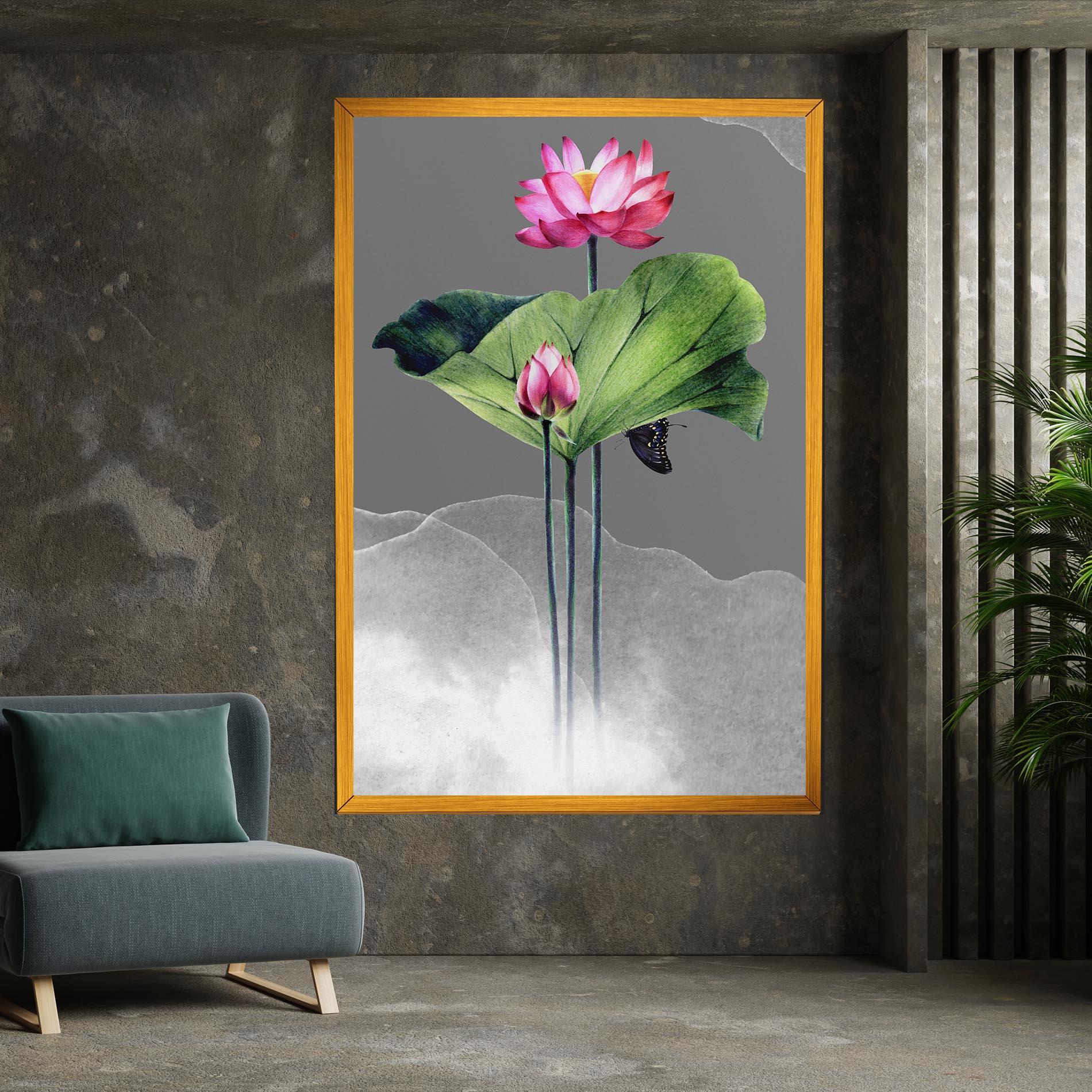 Vászonkép Pink Lotus Art mockup 7