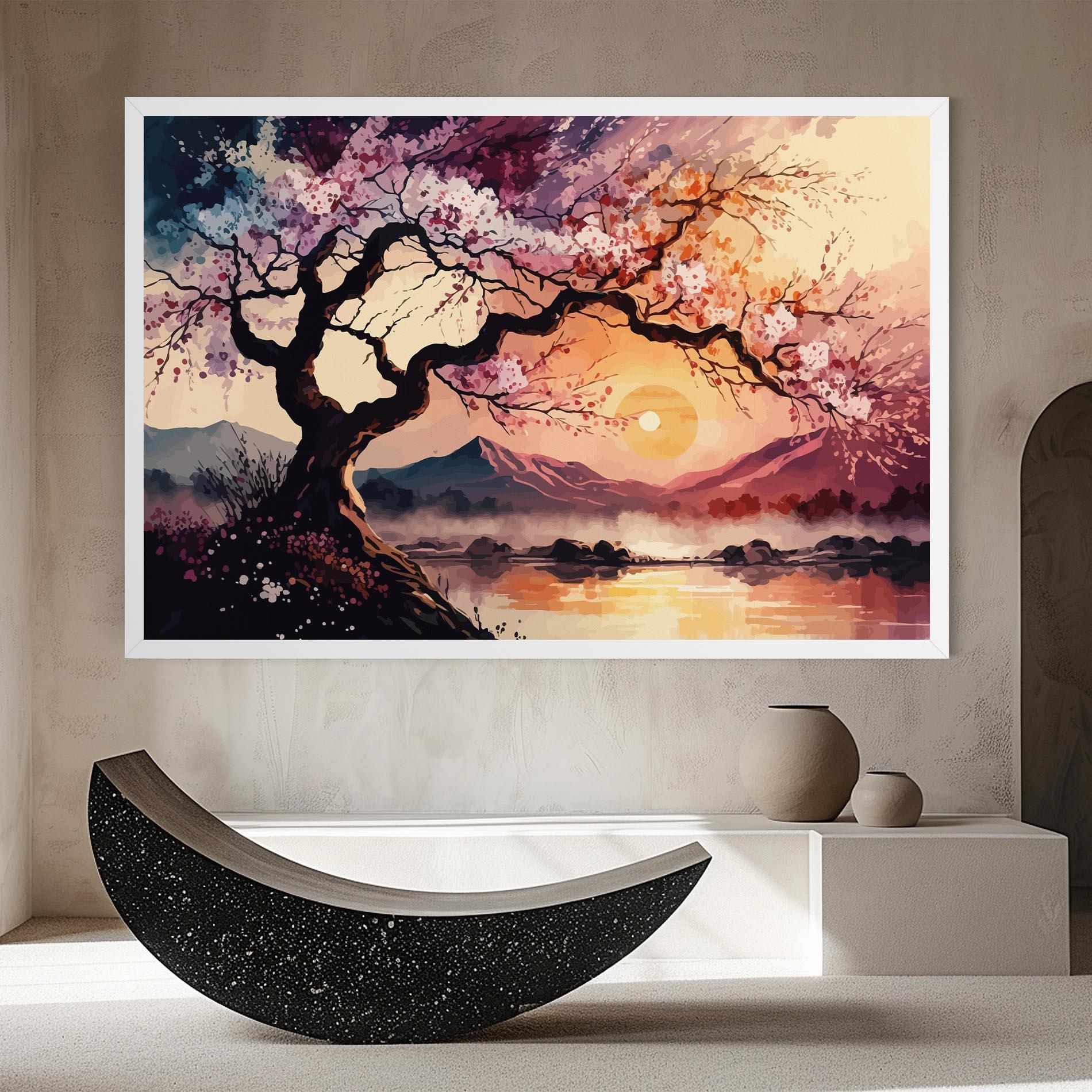 Vászonkép Pink Tree Nature mockup 8