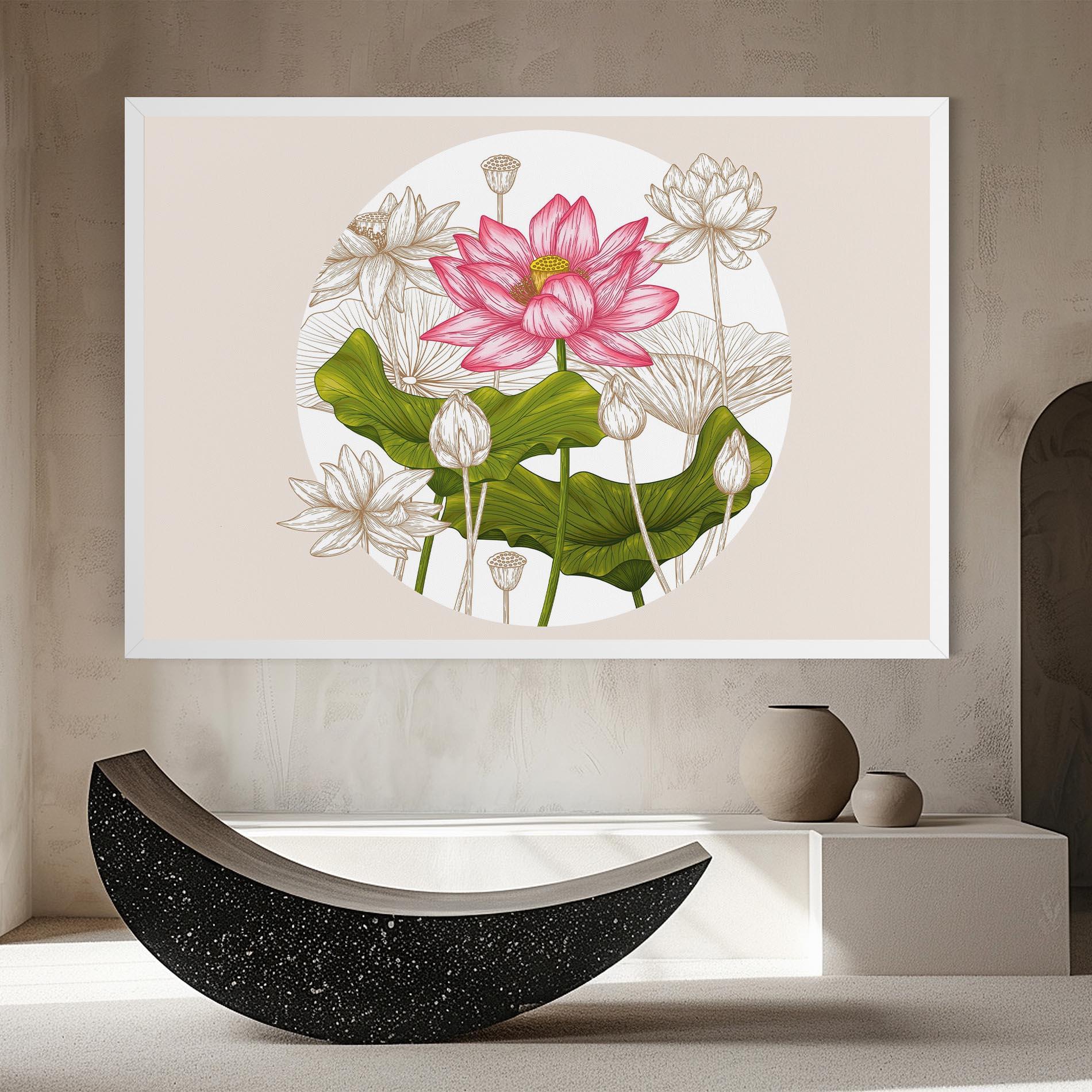 Vászonkép Pretty Lotus Art mockup 8