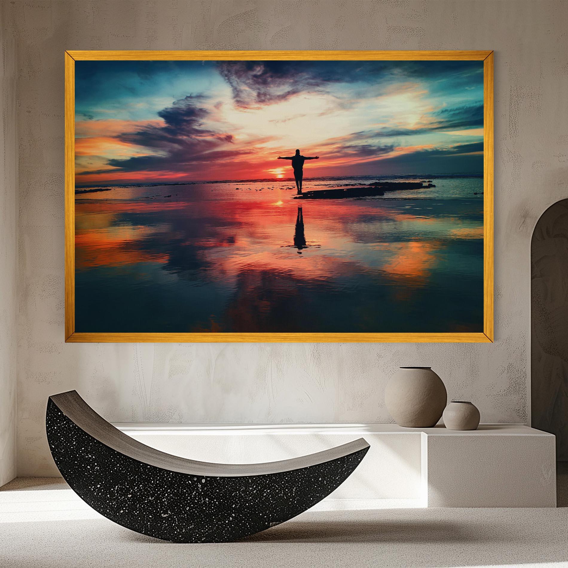 Vászonkép Pink Purple Sky Man mockup 8