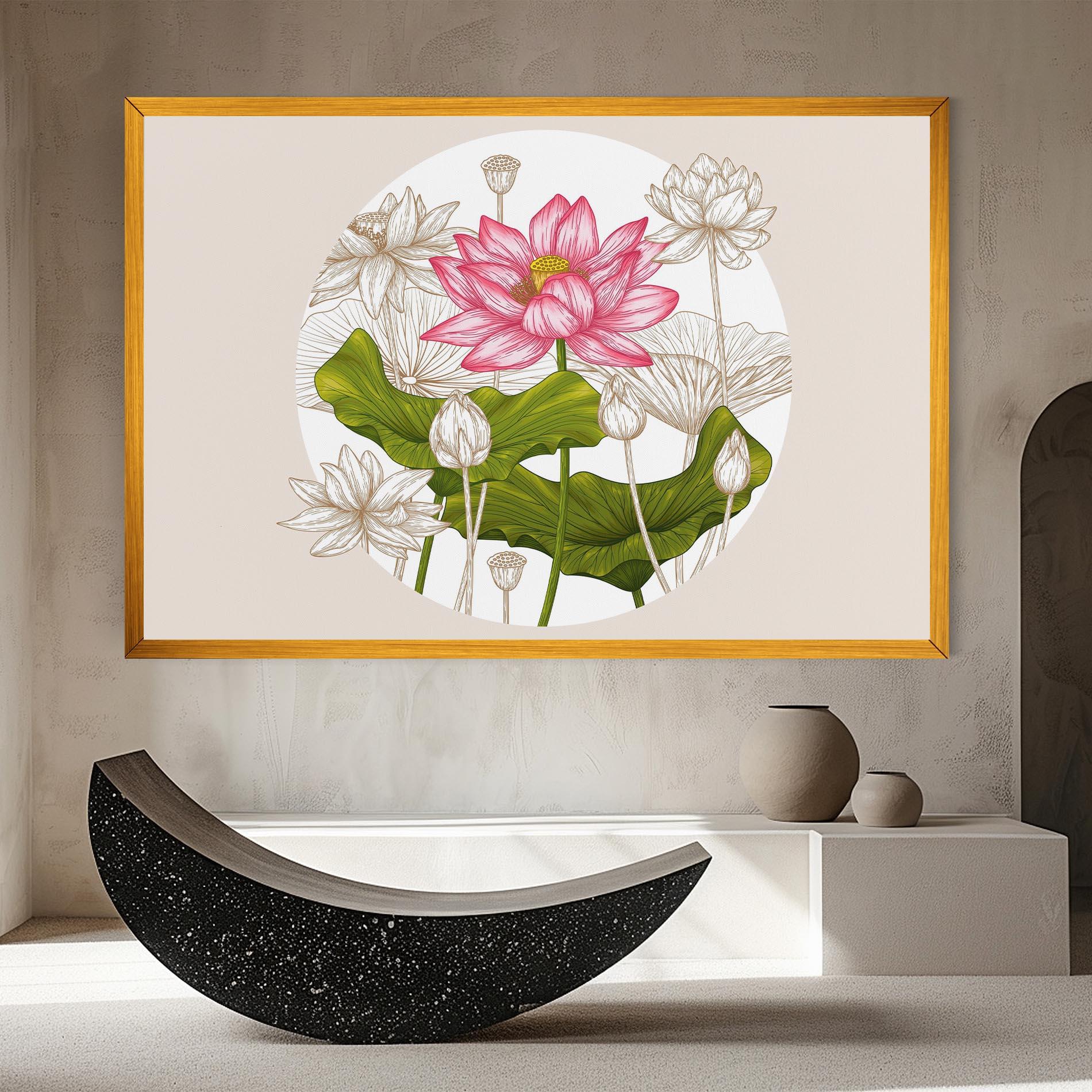 Vászonkép Pretty Lotus Art mockup 8