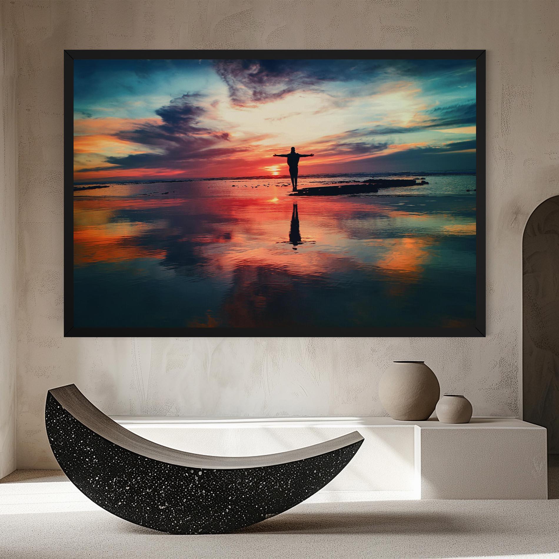 Vászonkép Pink Purple Sky Man mockup 8