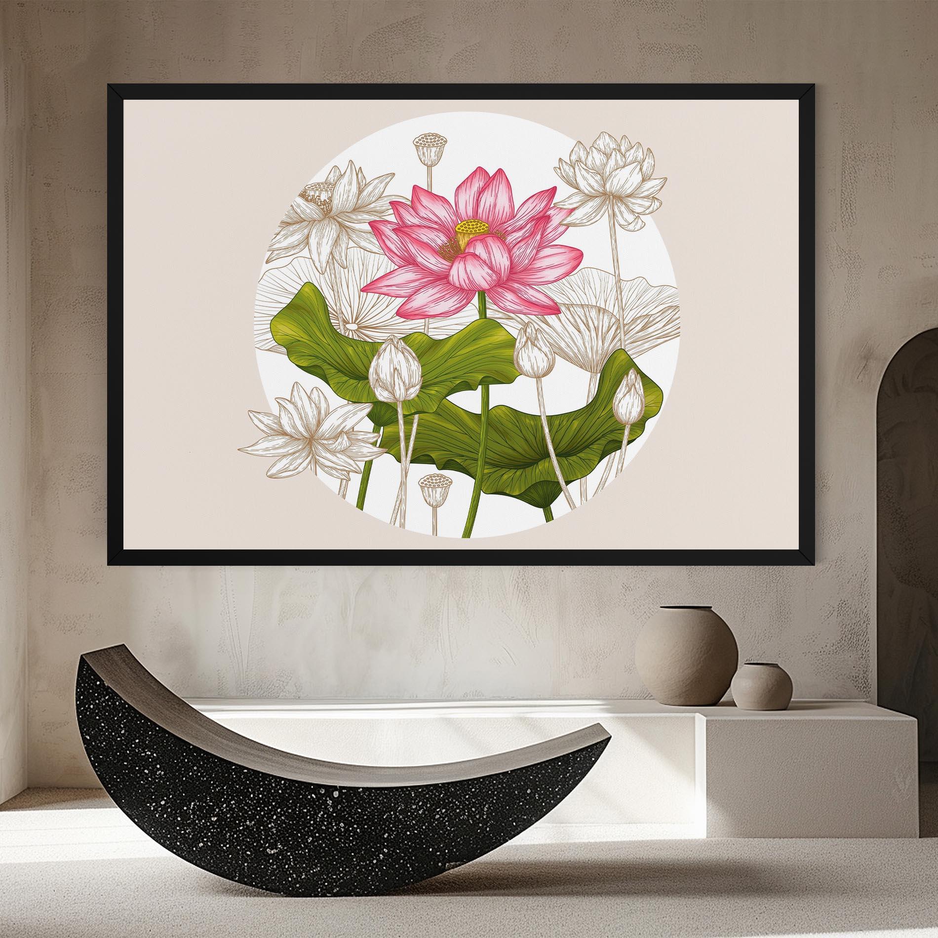Vászonkép Pretty Lotus Art mockup 8