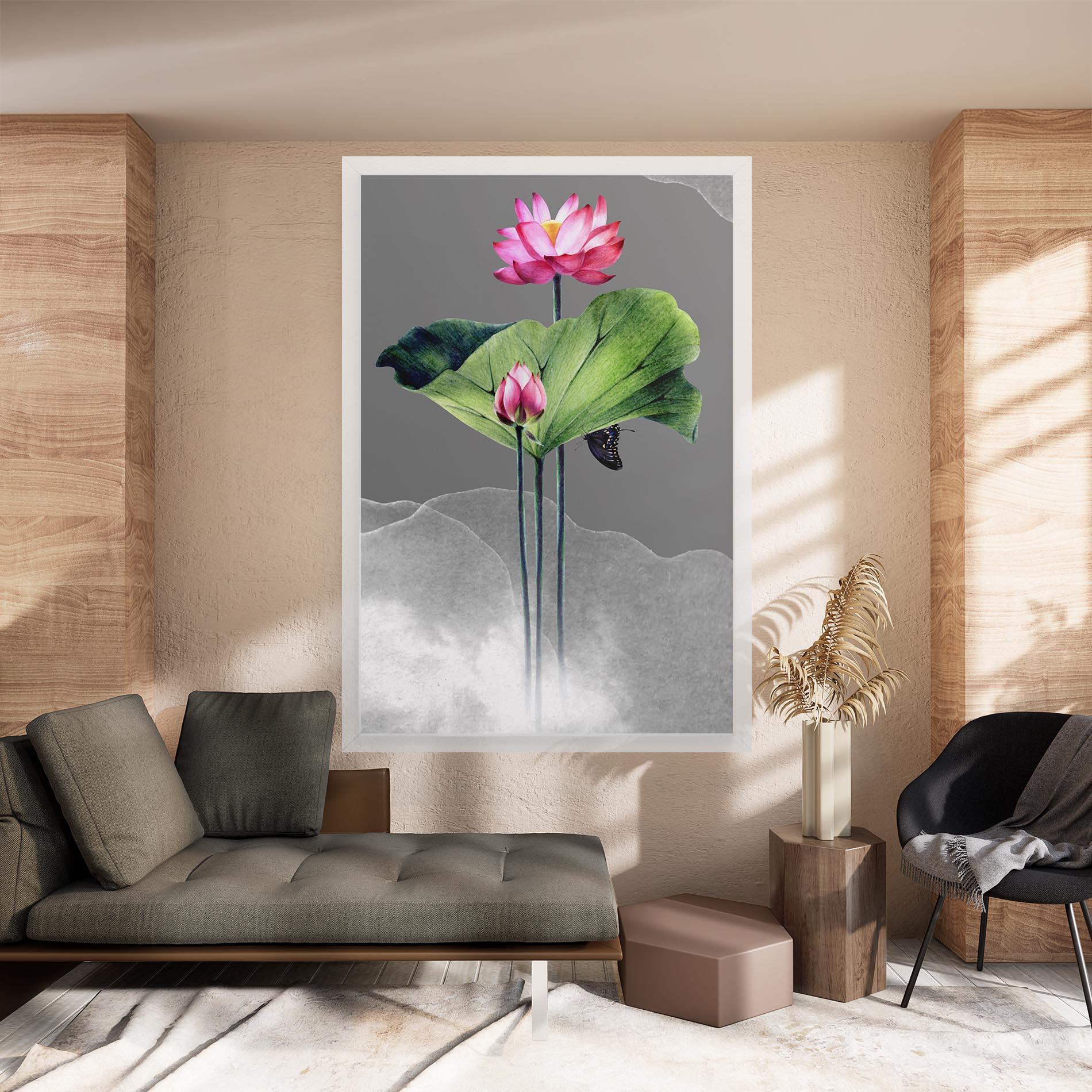 Vászonkép Pink Lotus Art mockup 8
