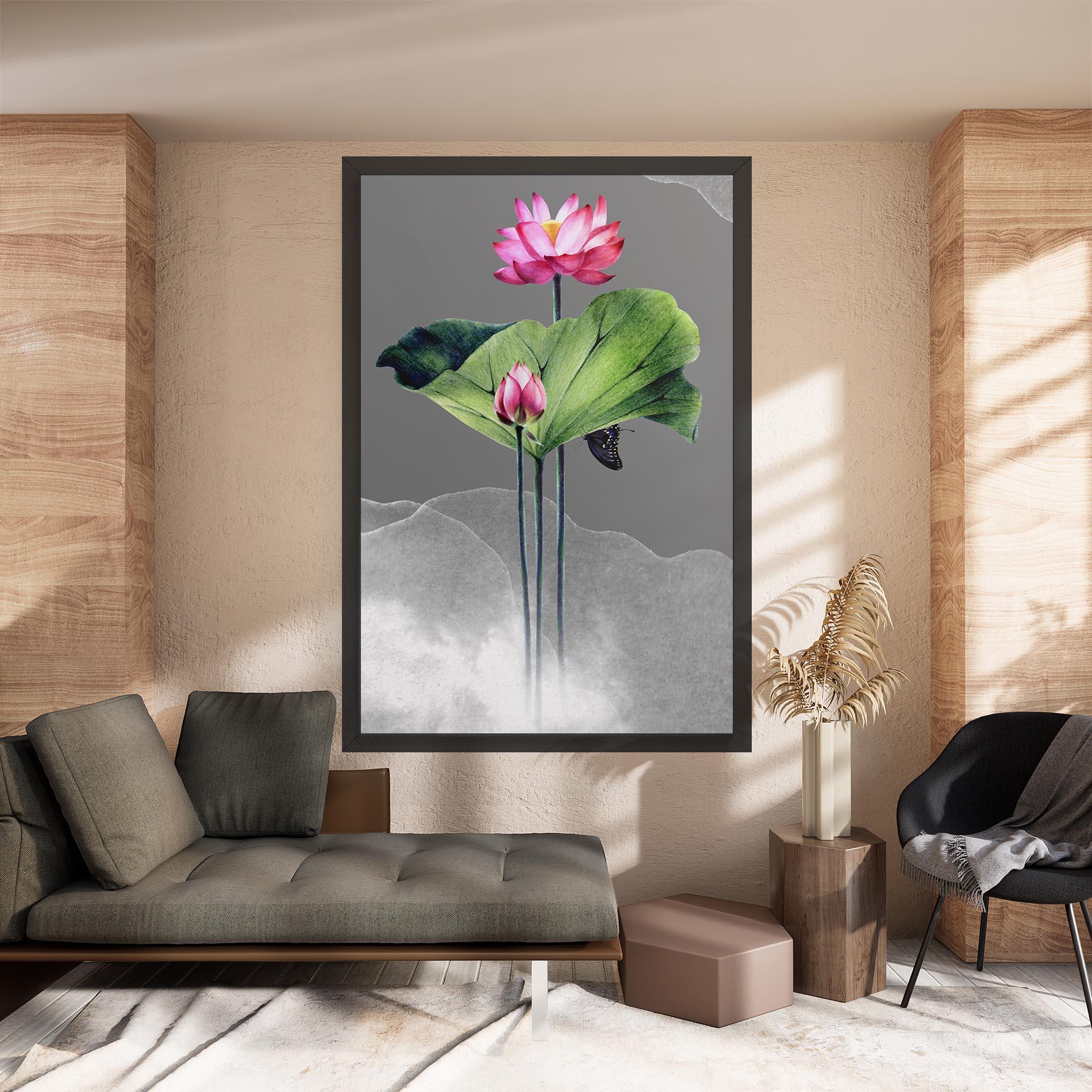 Vászonkép Pink Lotus Art mockup 8