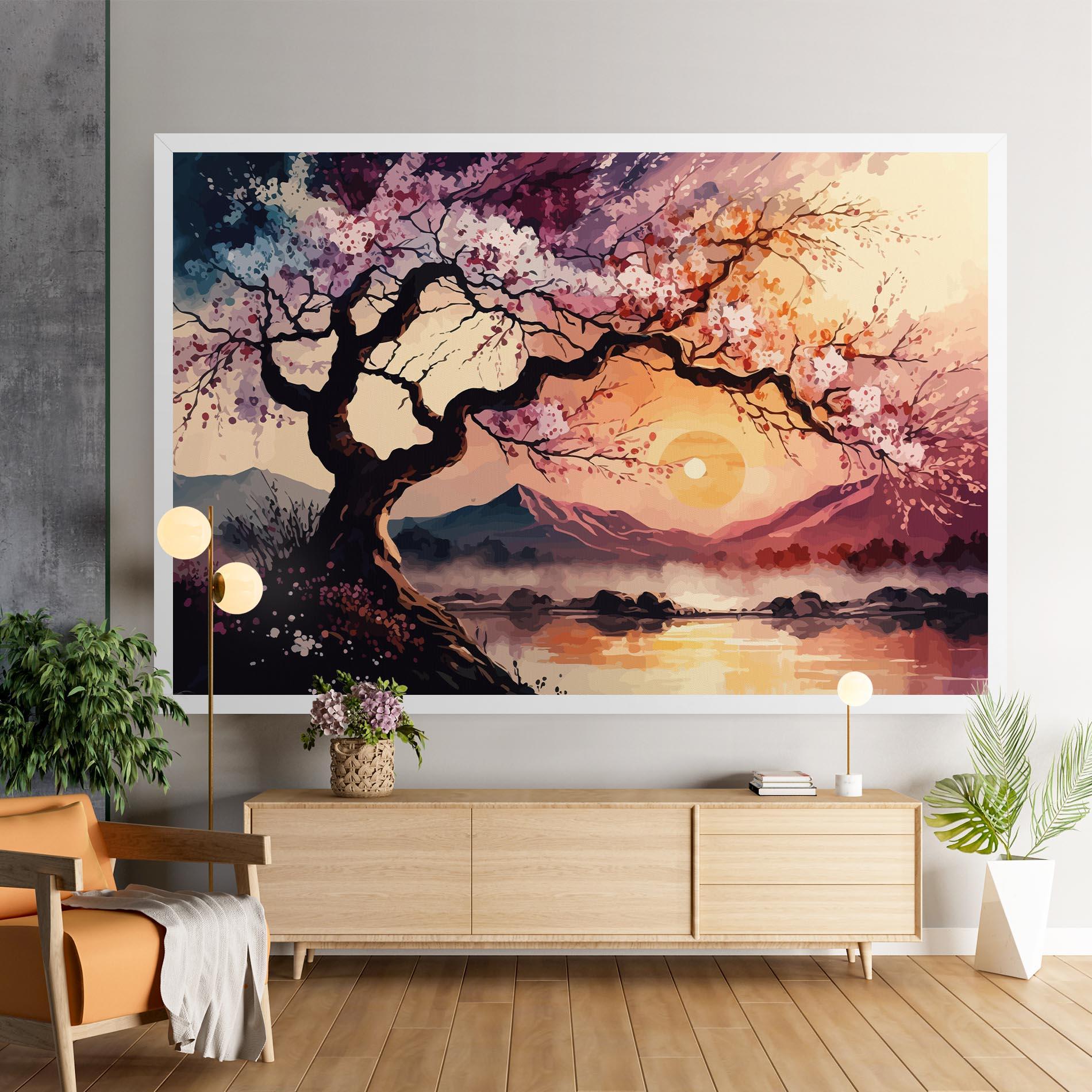 Vászonkép Pink Tree Nature mockup 9