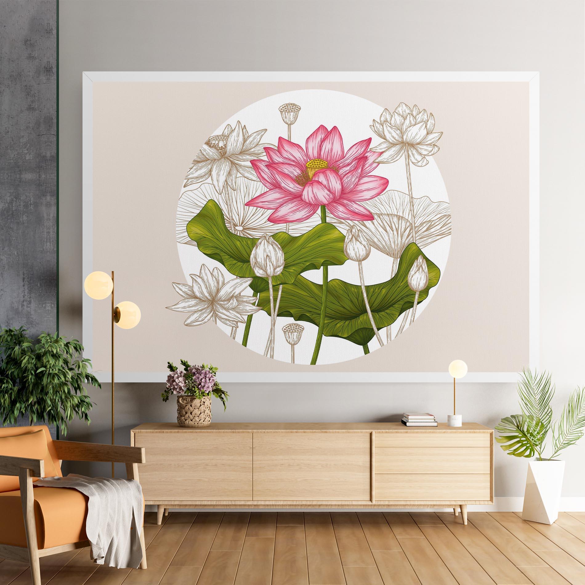 Vászonkép Pretty Lotus Art mockup 9
