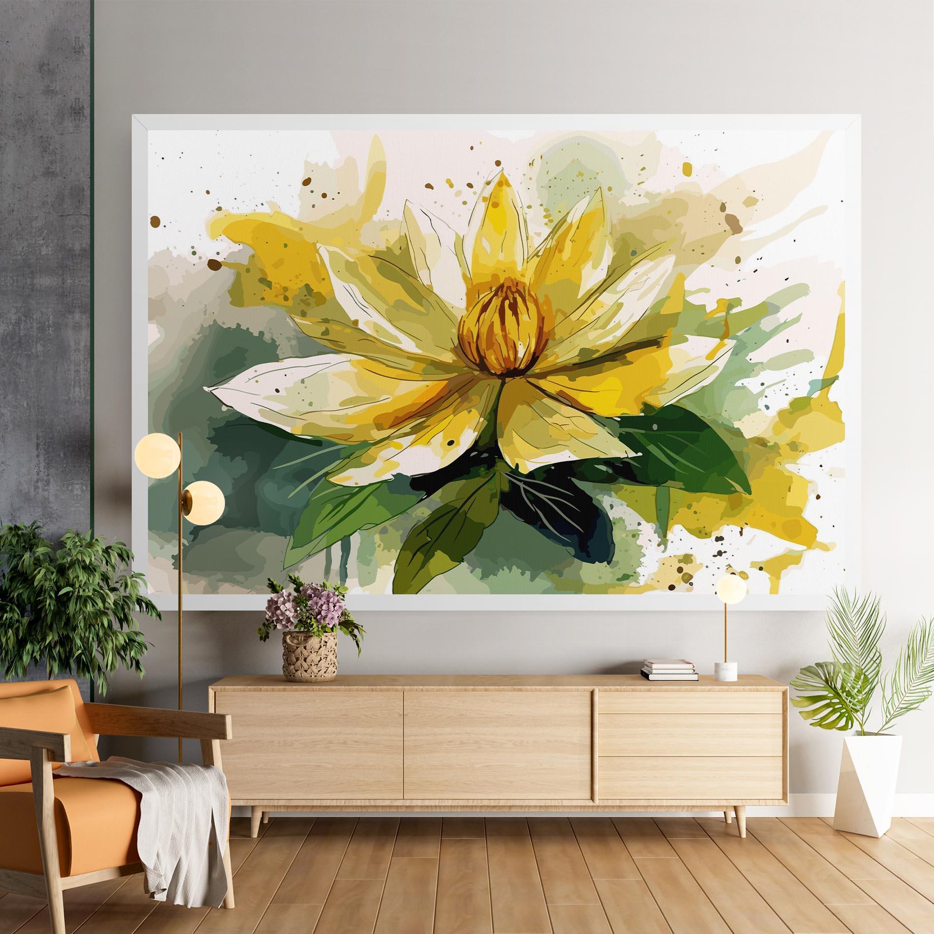 Vászonkép Yellow Flower Nature mockup 9