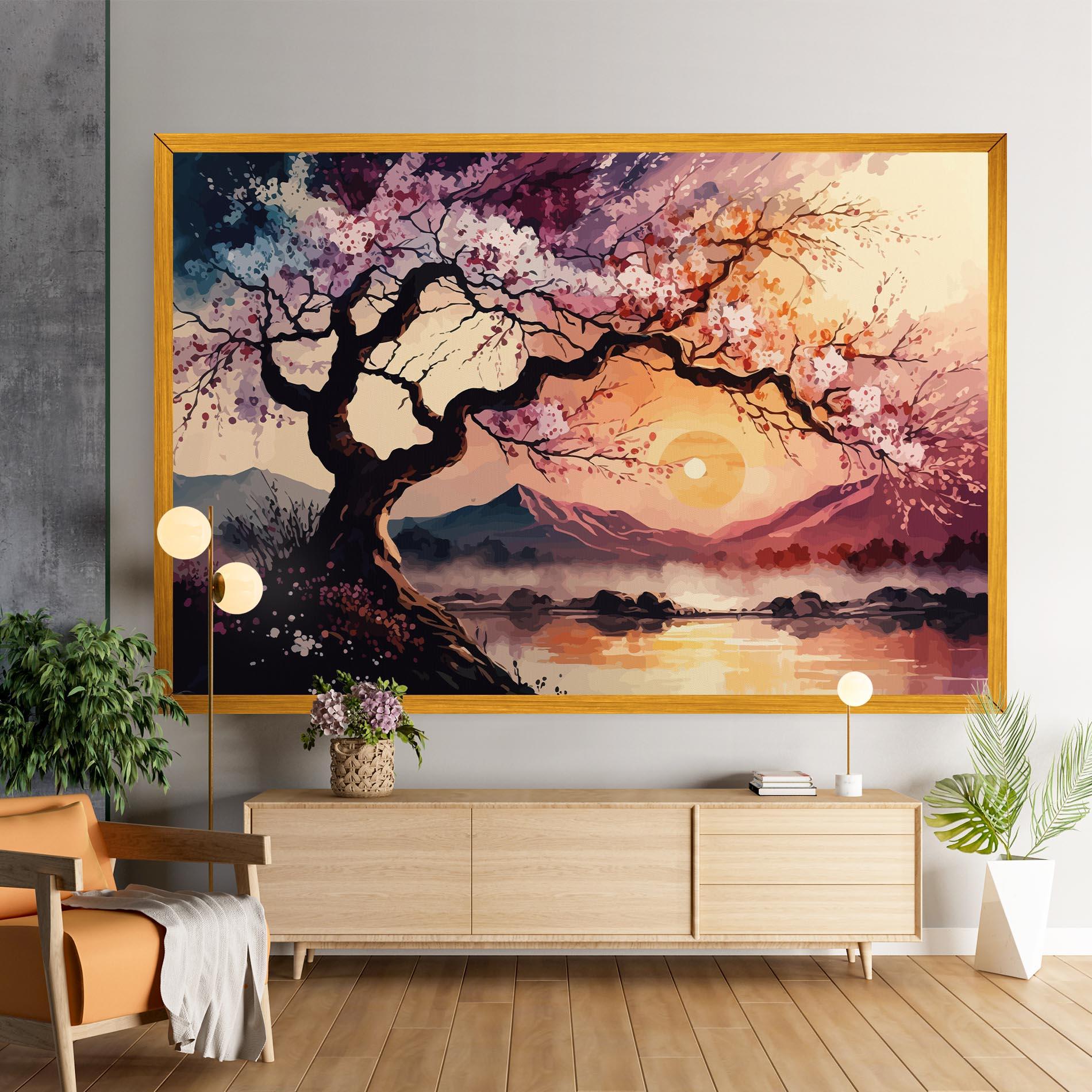 Vászonkép Pink Tree Nature mockup 9