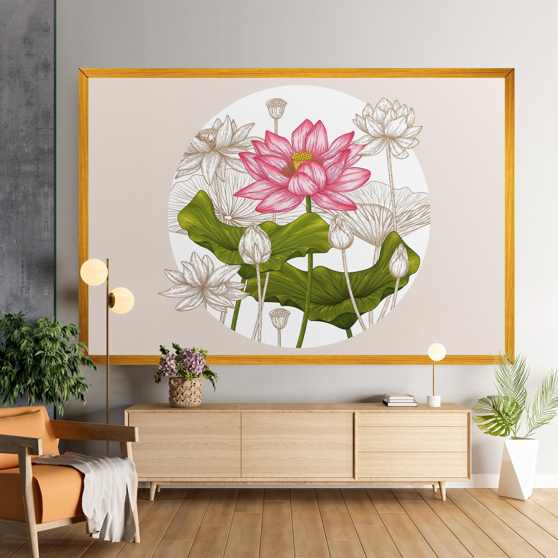 Vászonkép Pretty Lotus Art mockup 9