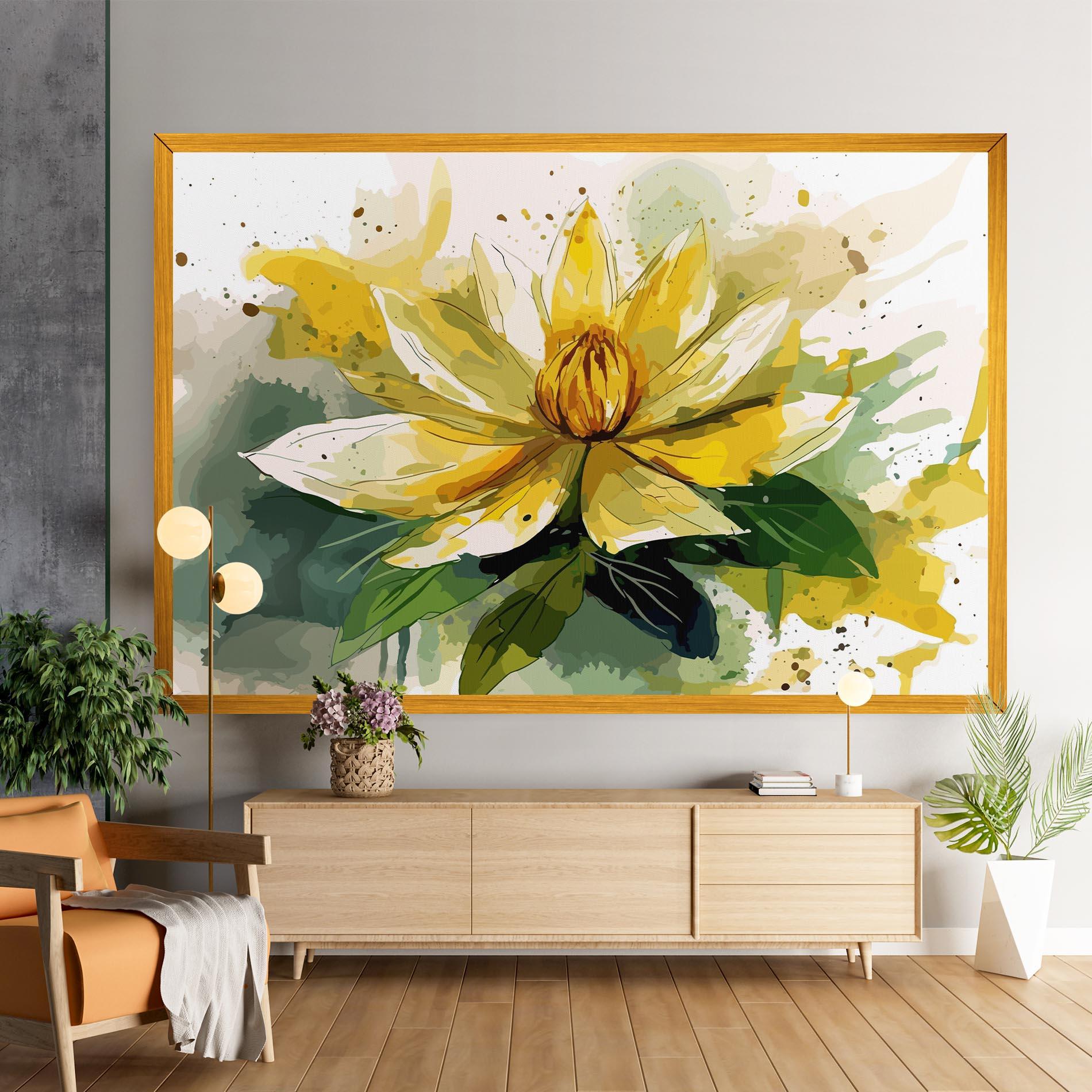 Vászonkép Yellow Flower Nature mockup 9