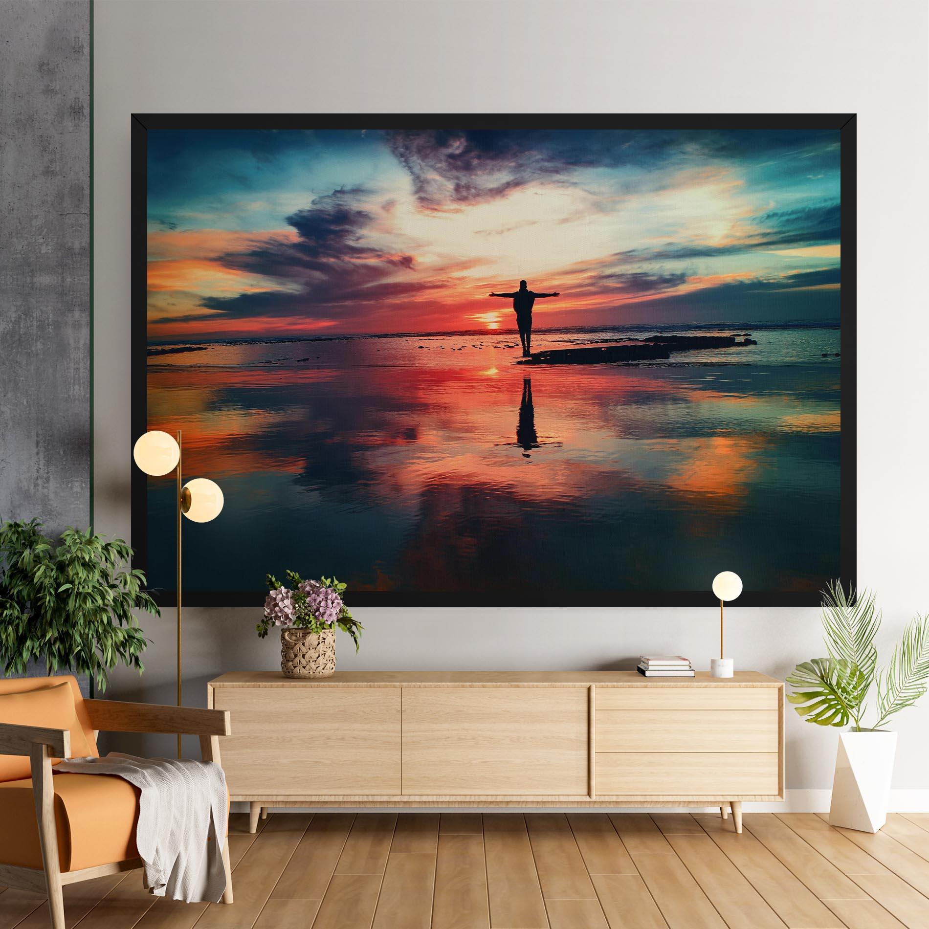 Vászonkép Pink Purple Sky Man mockup 9