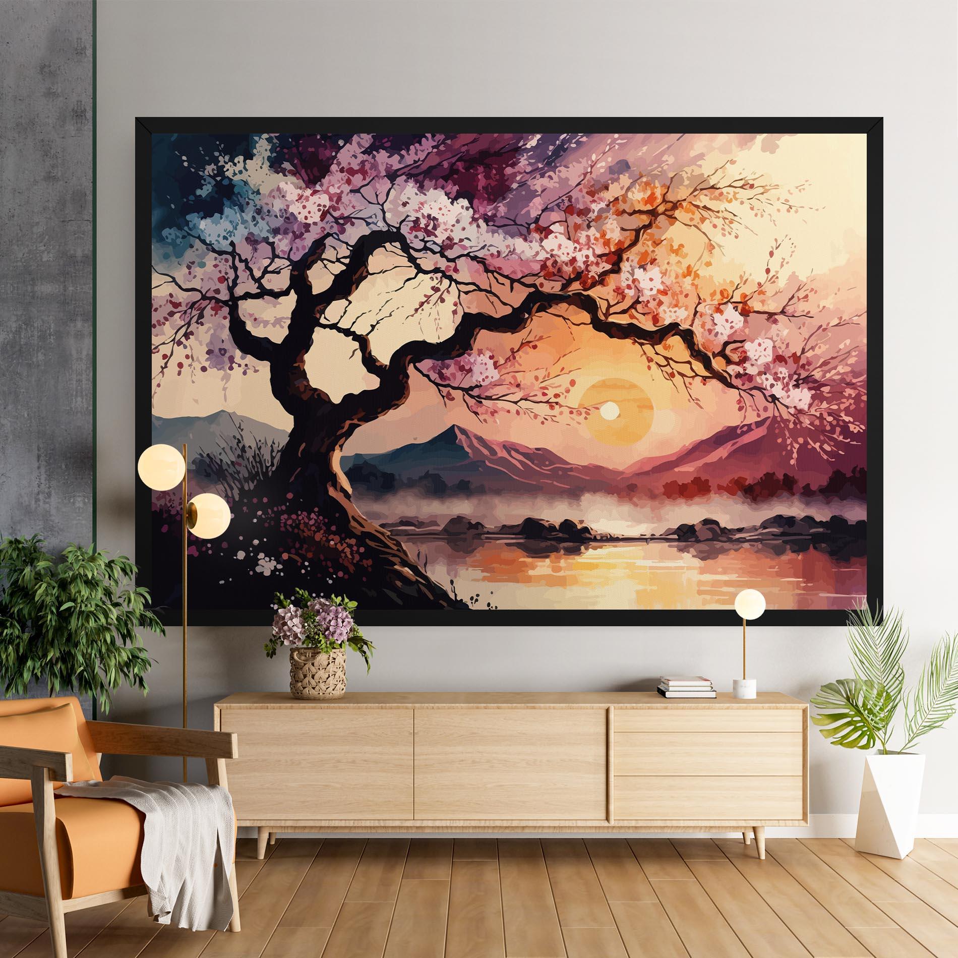 Vászonkép Pink Tree Nature mockup 9