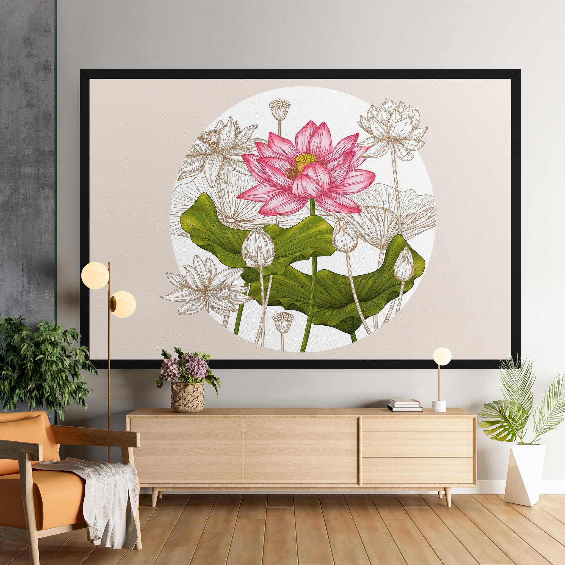 Vászonkép Pretty Lotus Art mockup 9