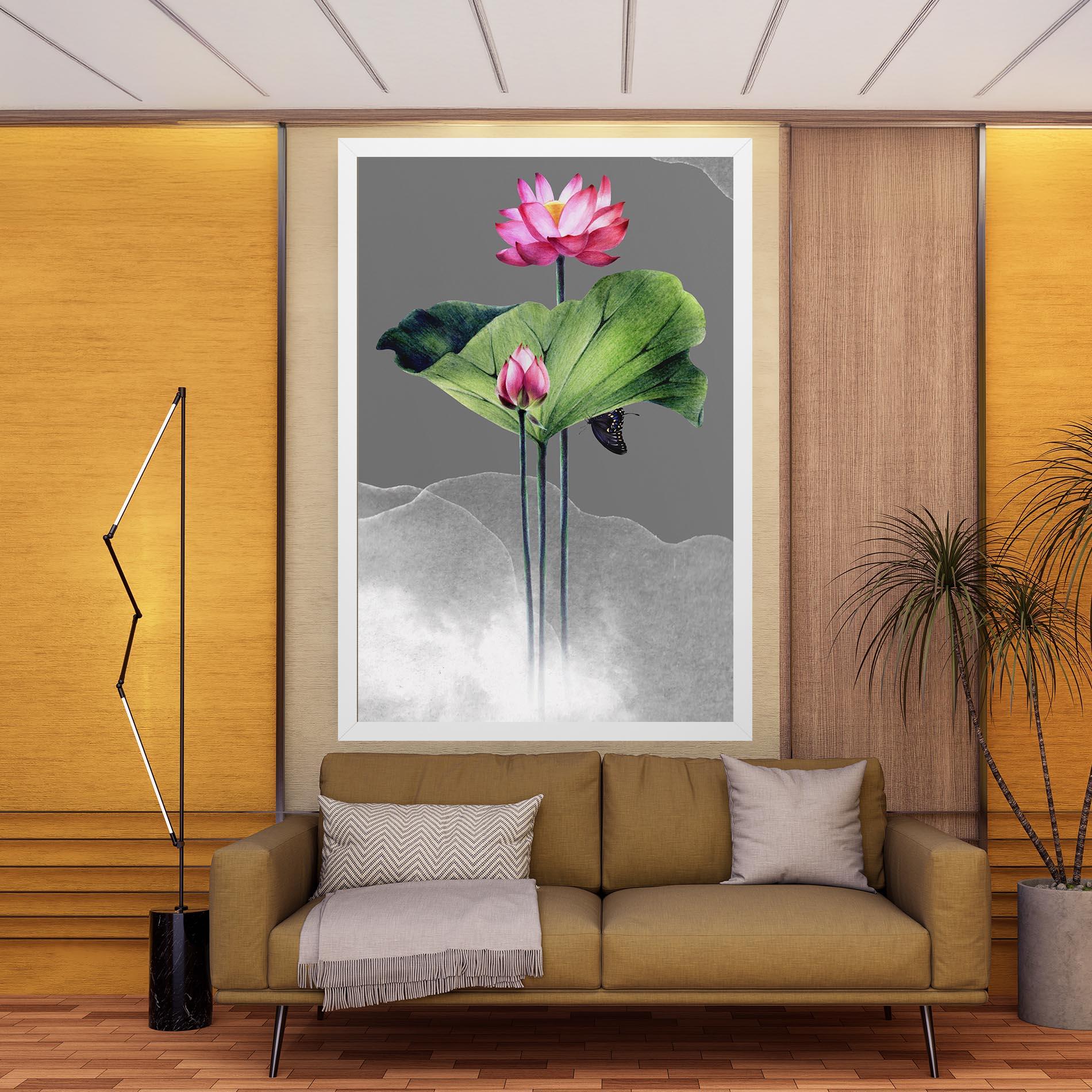 Vászonkép Pink Lotus Art mockup 9
