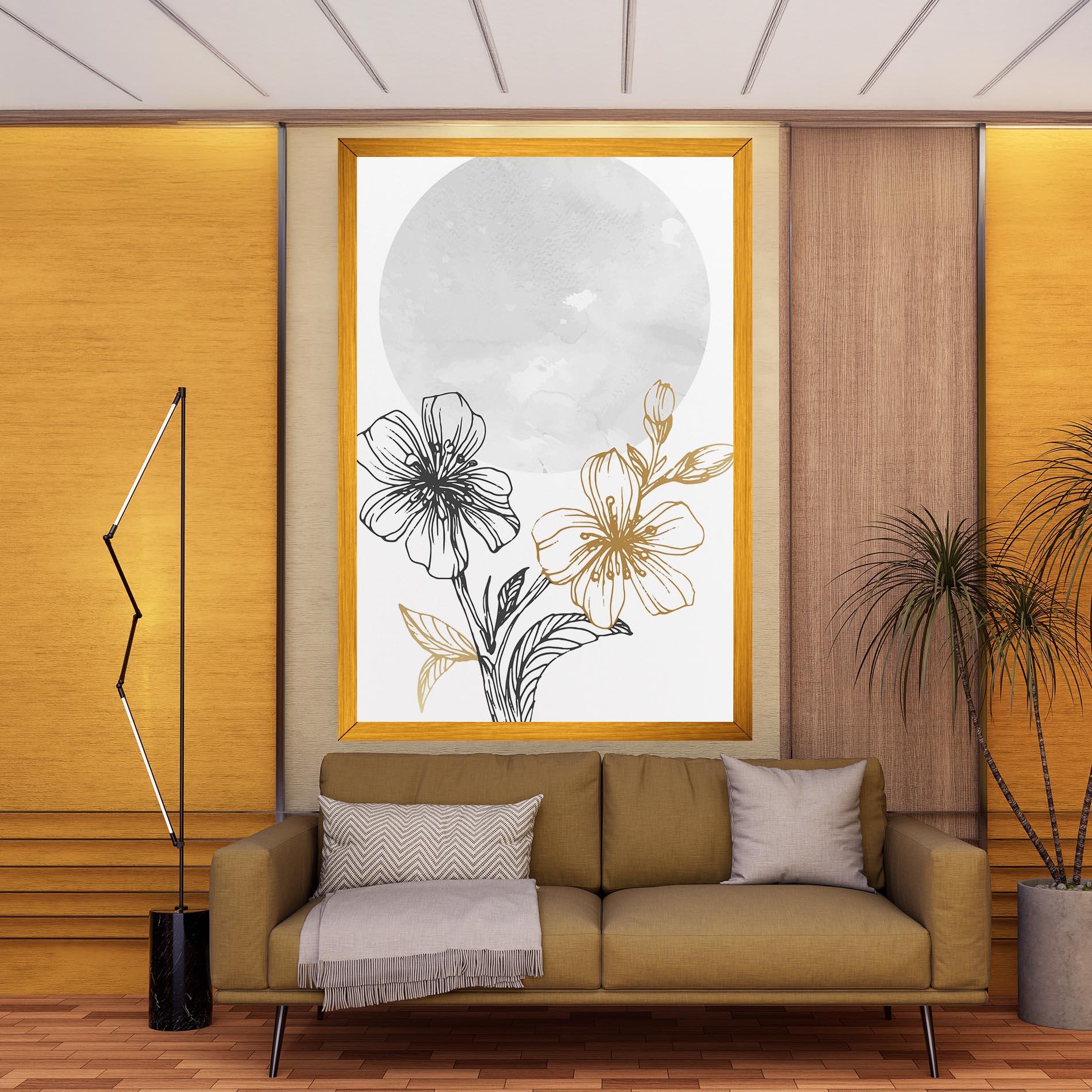 Vászonkép Grey Moon Flowers mockup 9