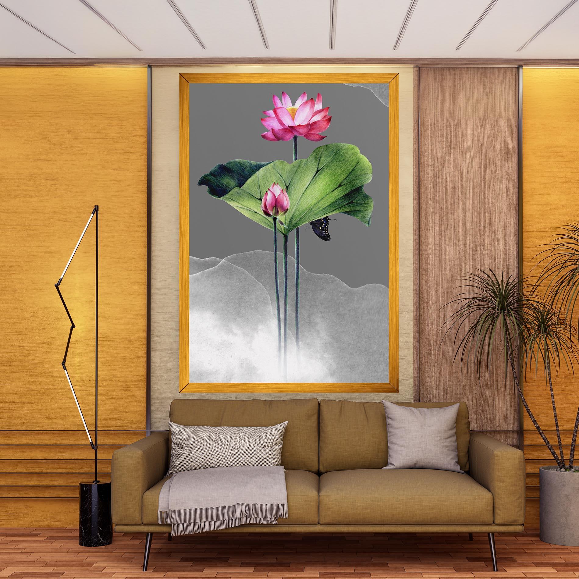 Vászonkép Pink Lotus Art mockup 9