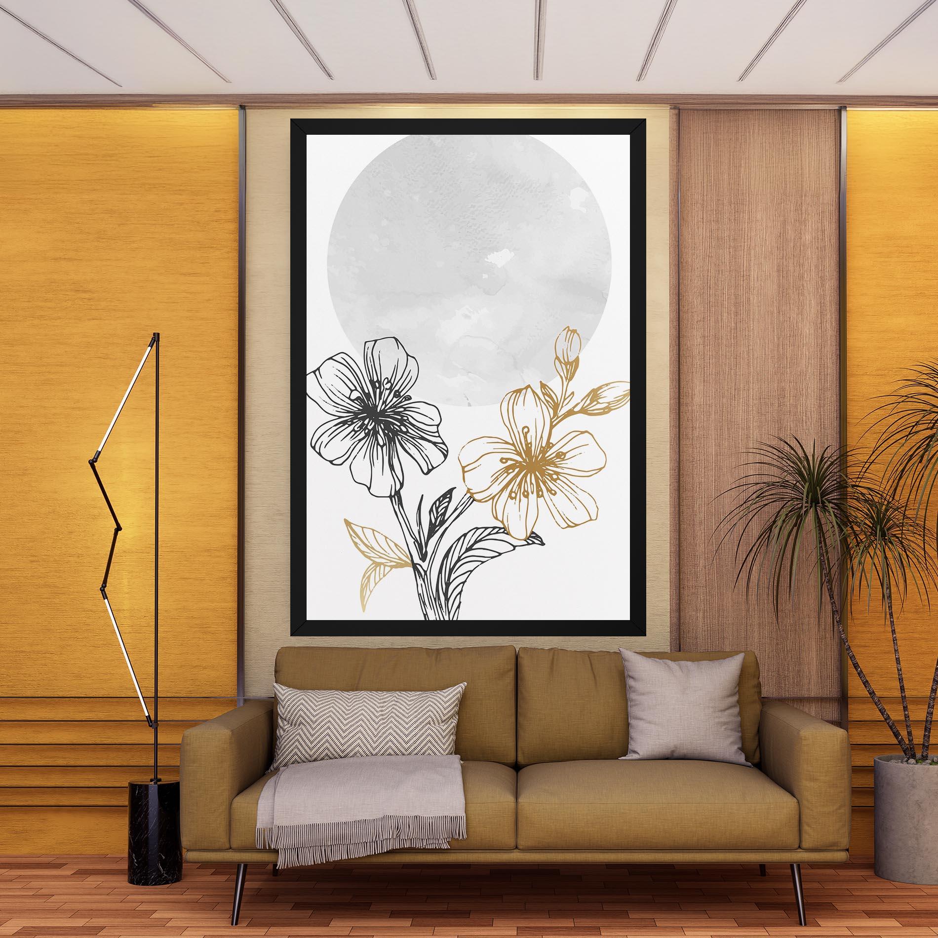 Vászonkép Grey Moon Flowers mockup 9