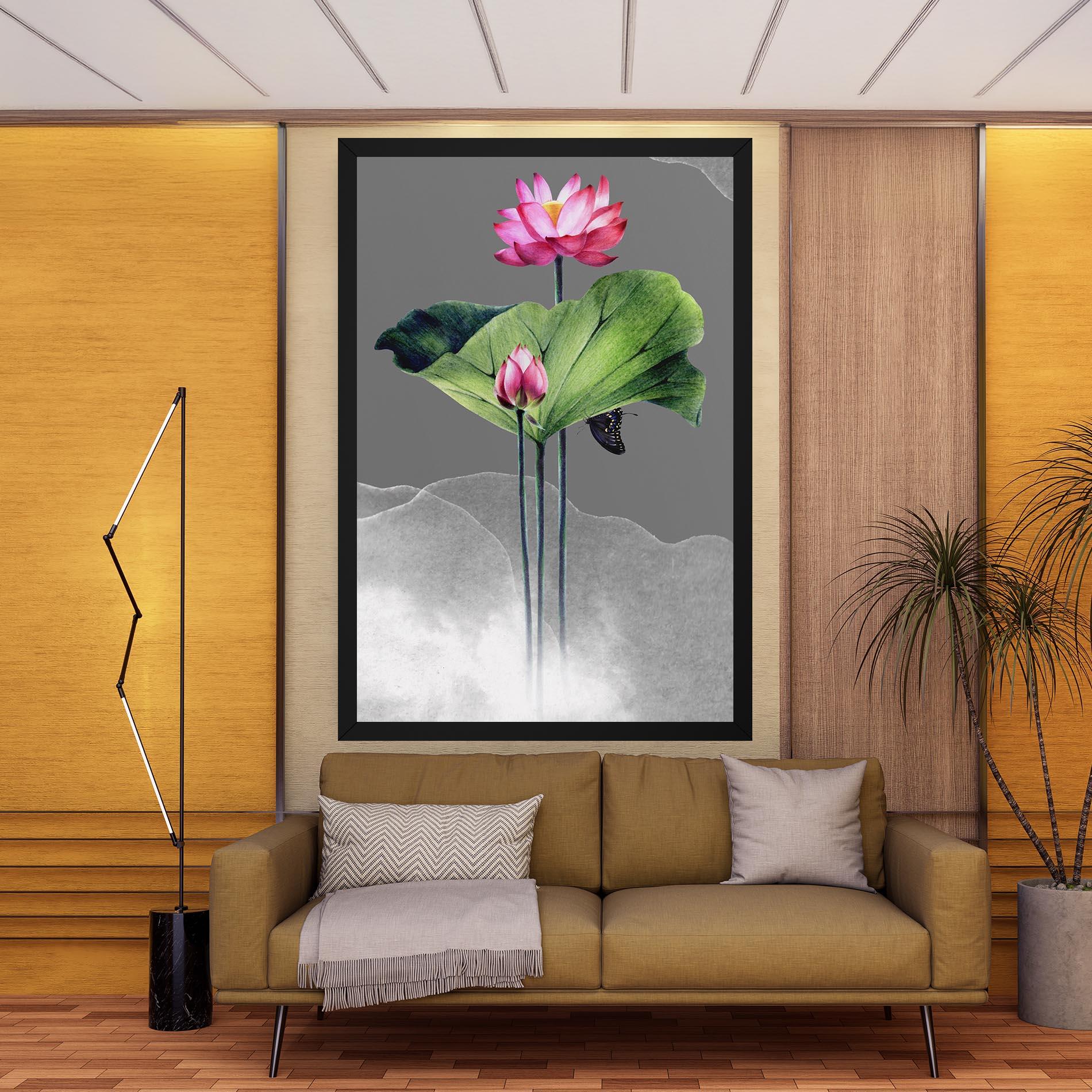 Vászonkép Pink Lotus Art mockup 9