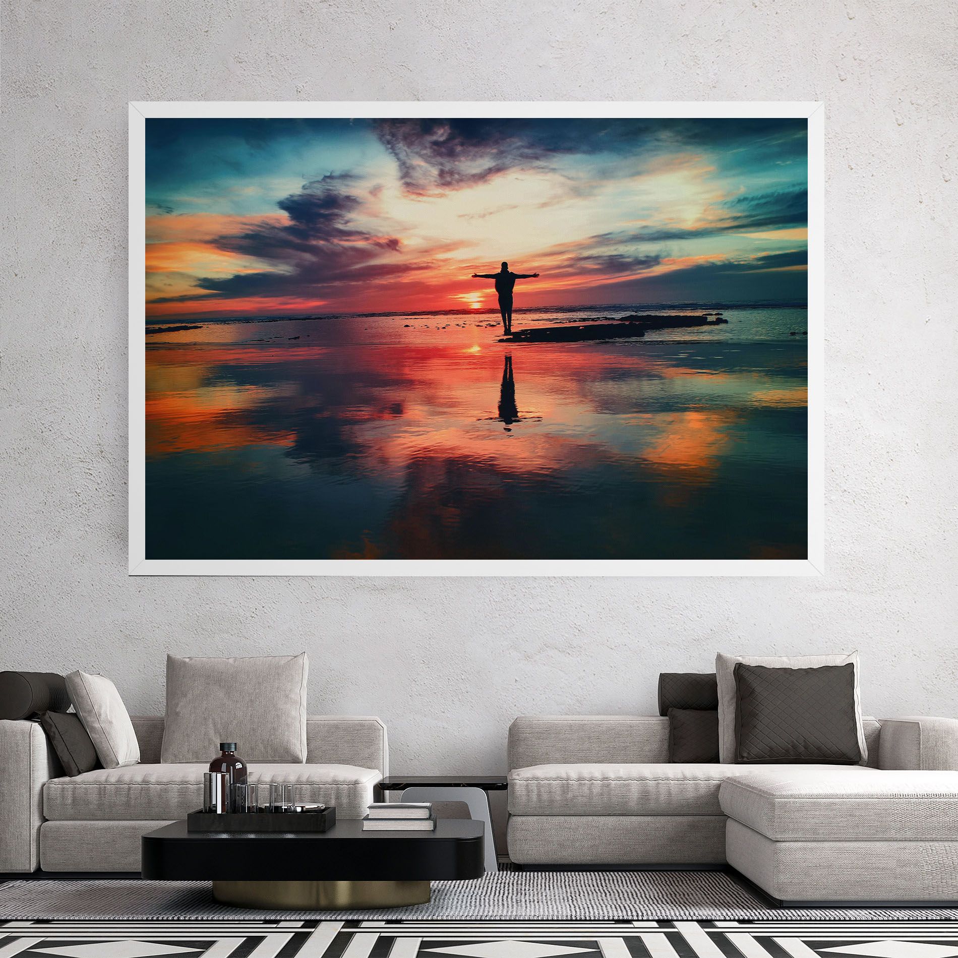 Pink Purple Sky Man mockup 2