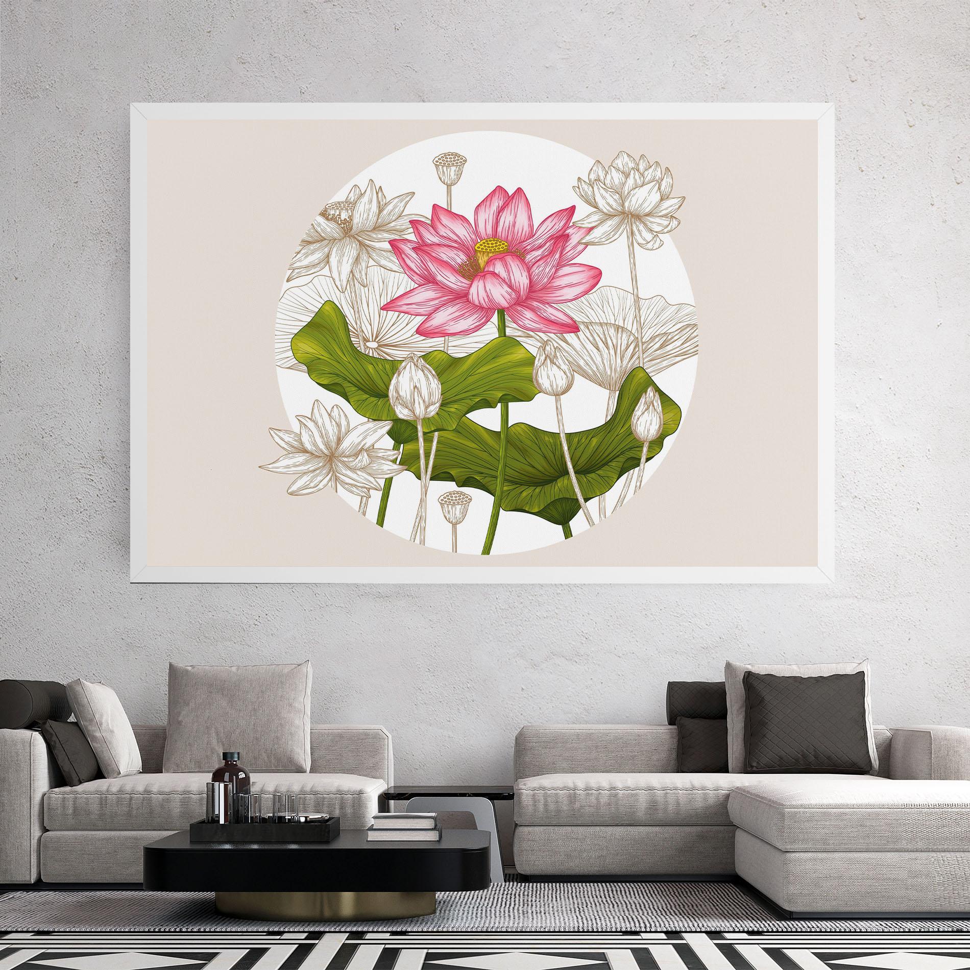 Vászonkép Pretty Lotus Art mockup 2