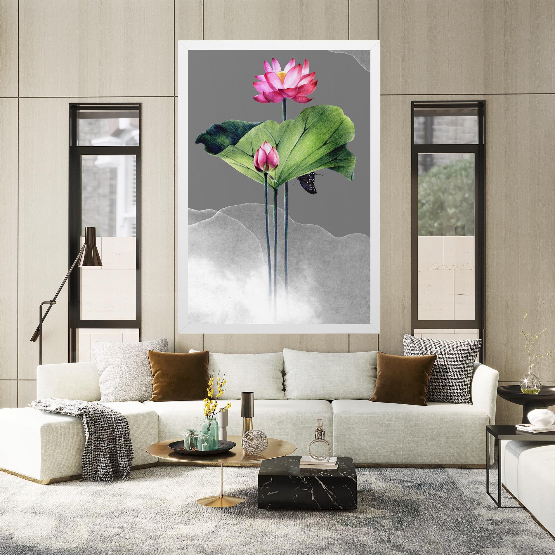 Vászonkép Pink Lotus Art mockup 2