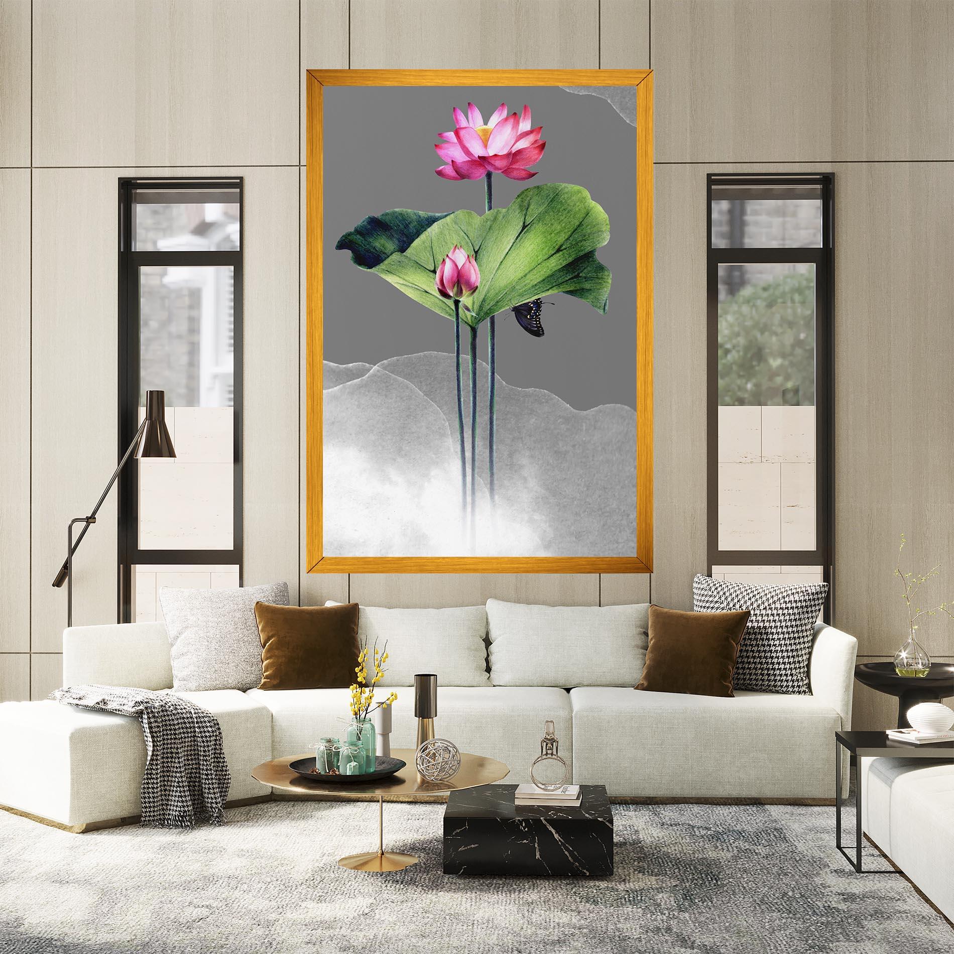Vászonkép Pink Lotus Art mockup 2