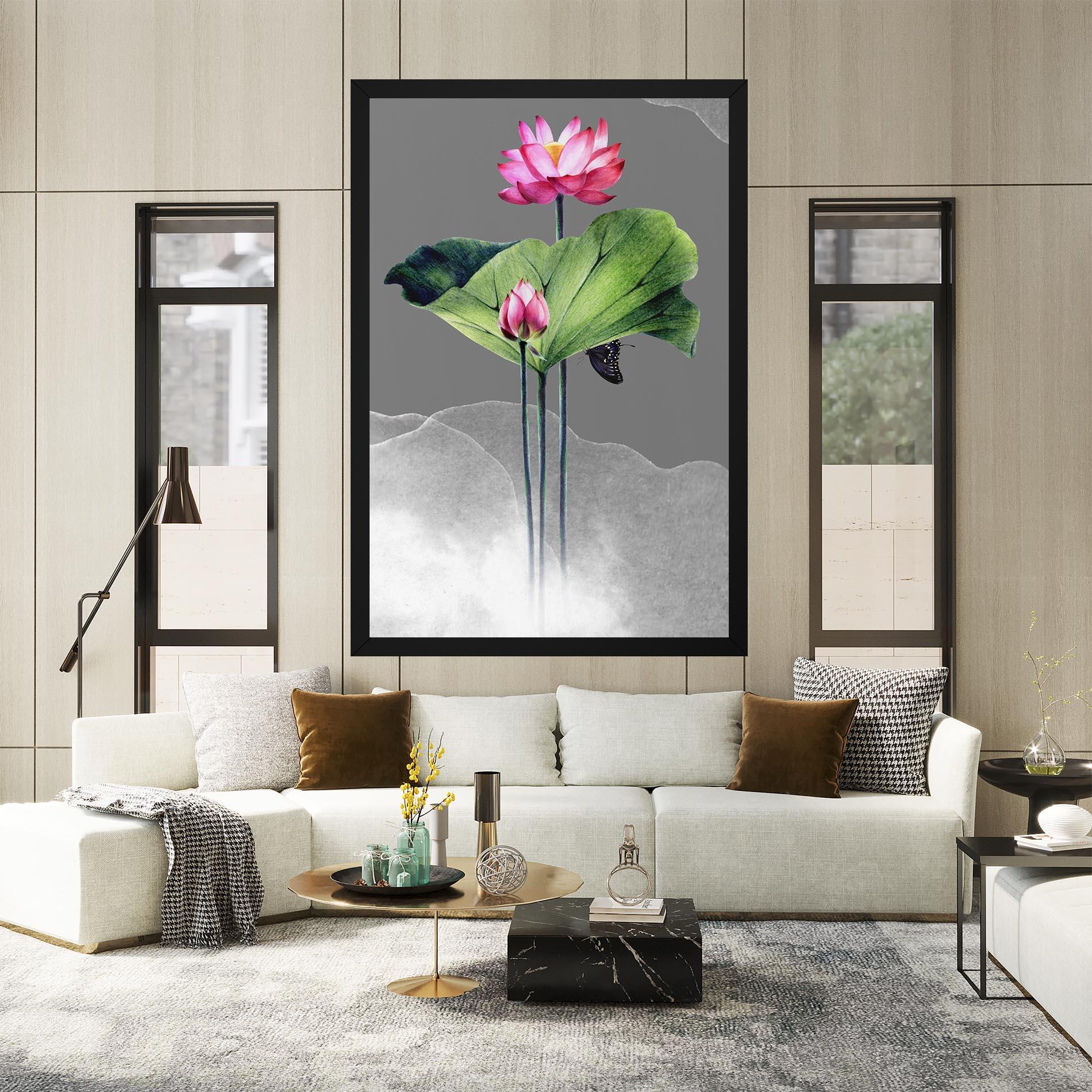 Vászonkép Pink Lotus Art mockup 2