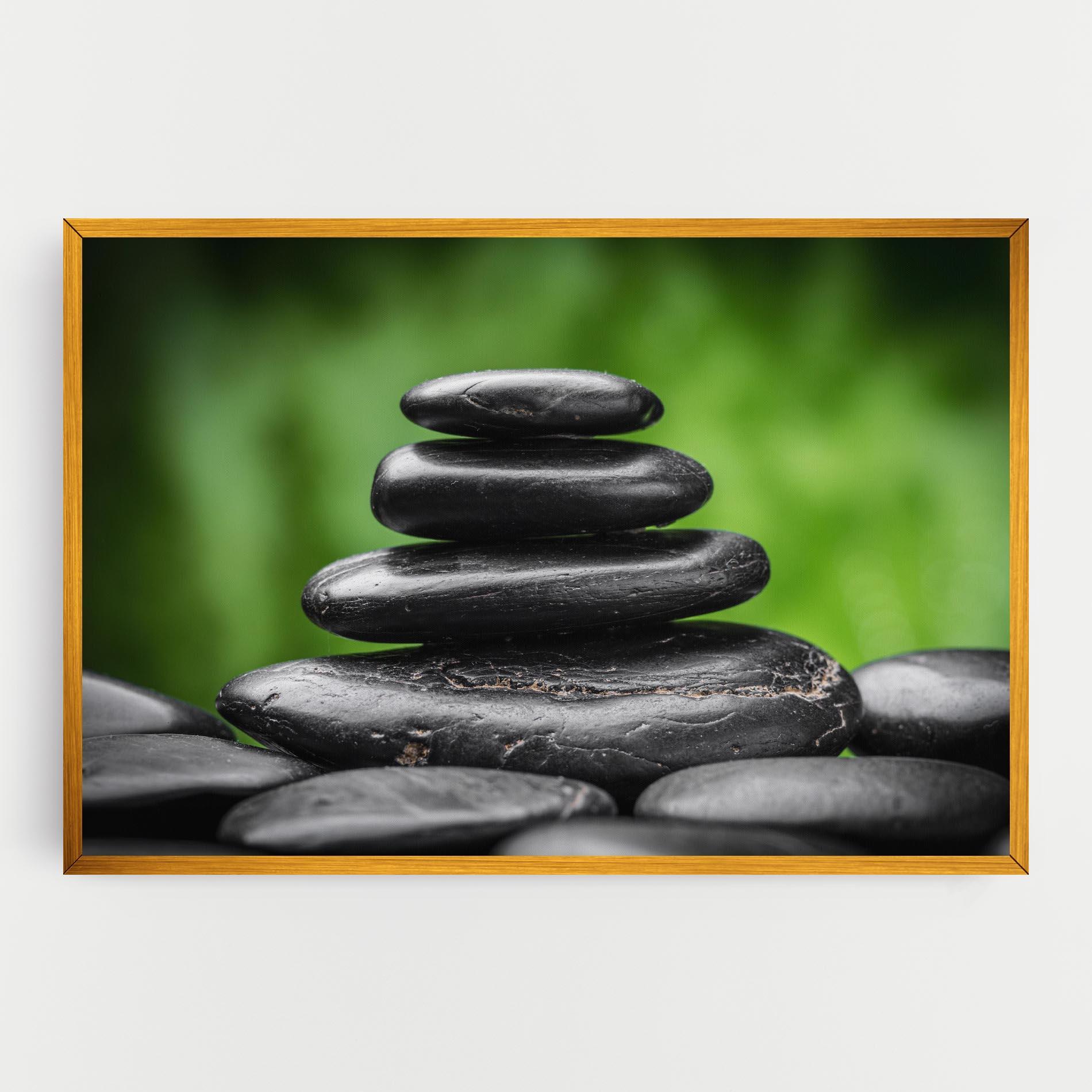 Vászonkép Black Stone Meditation mockup 0