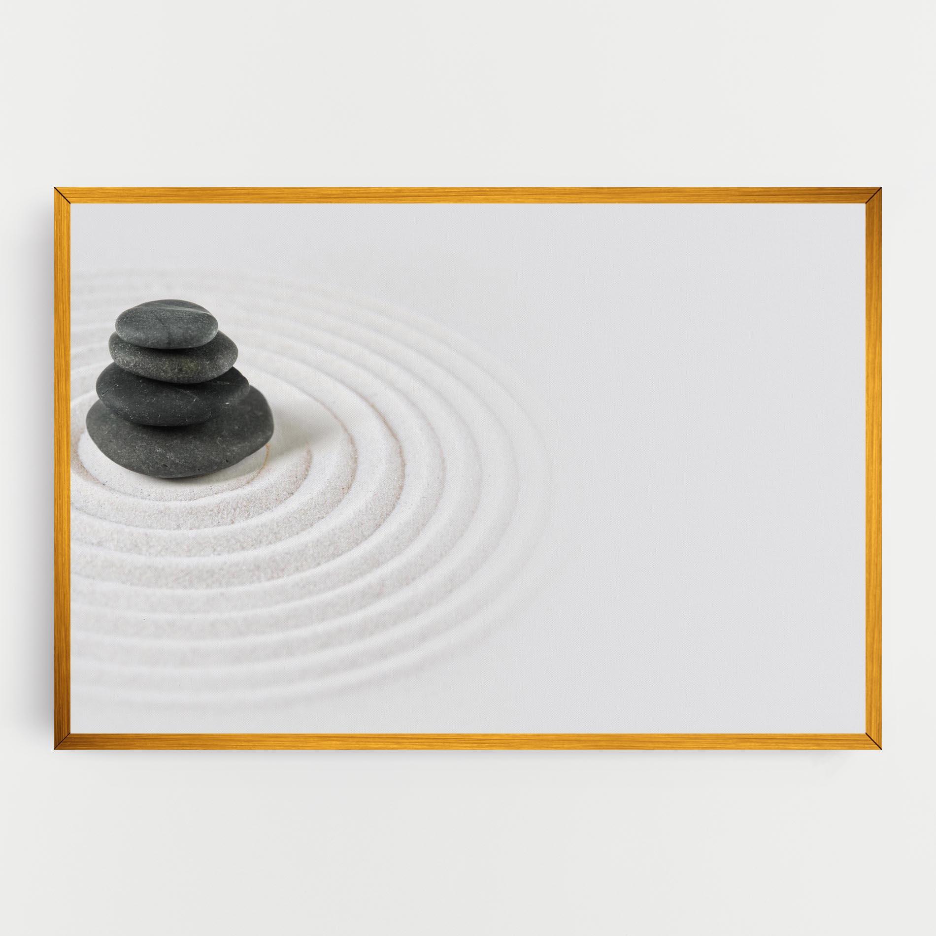Vászonkép Black Stones Sand mockup 0
