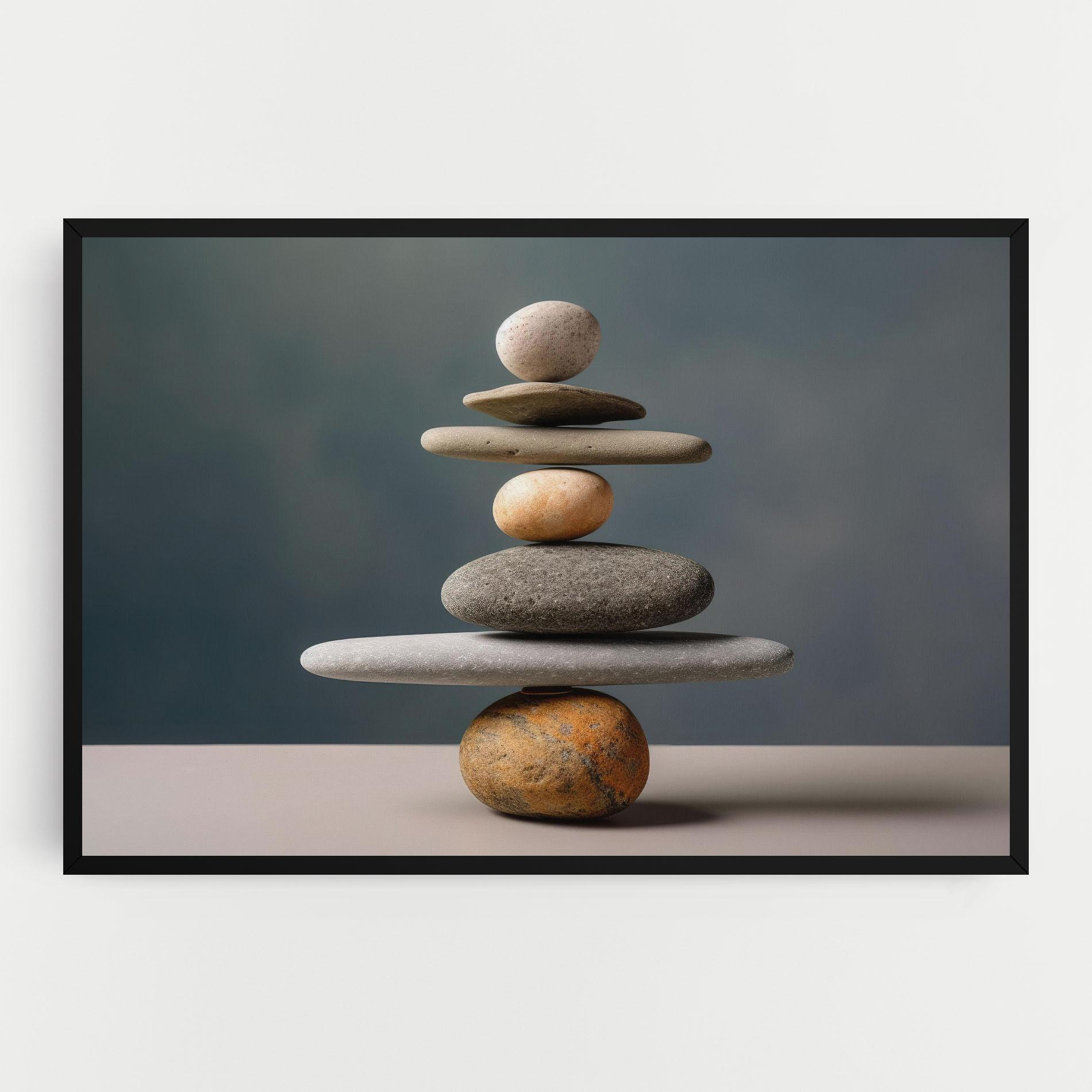 Vászonkép Balance Pebbles Pyramid mockup 0