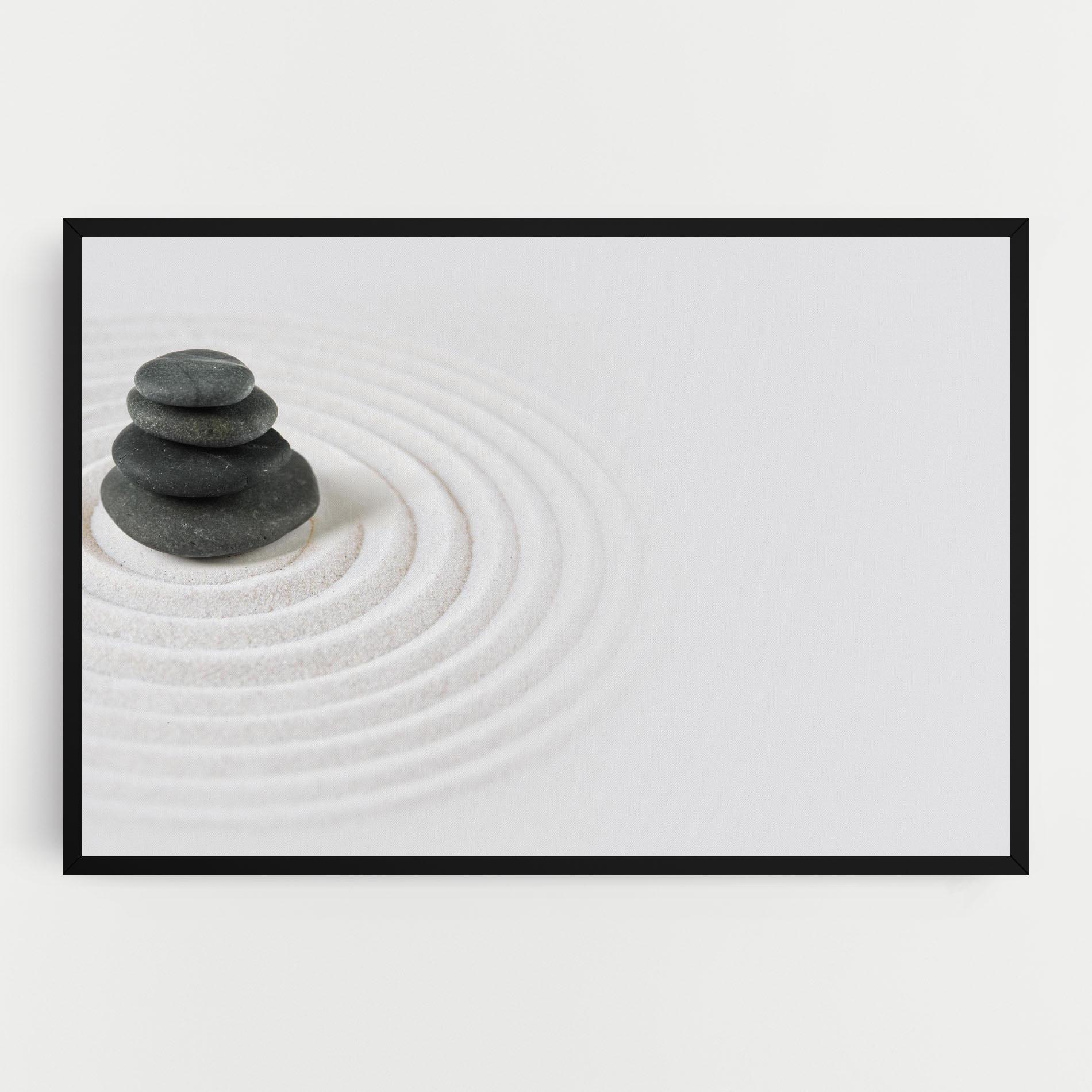 Vászonkép Black Stones Sand mockup 0