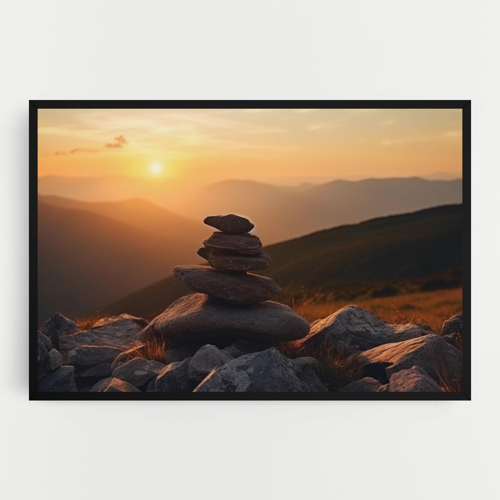 Vászonkép Nature Sunset Stones mockup 0