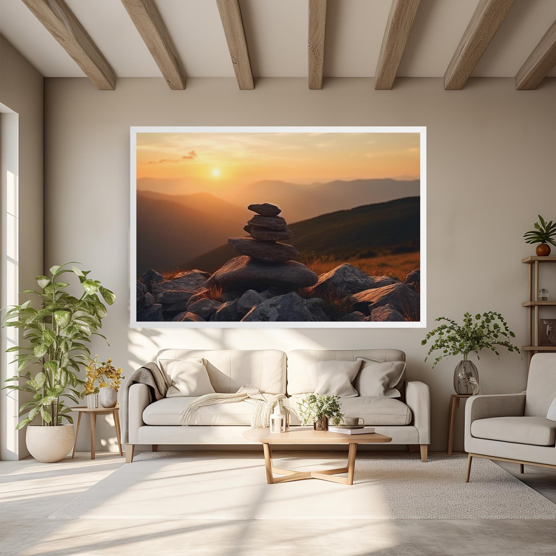 Vászonkép Nature Sunset Stones mockup 6