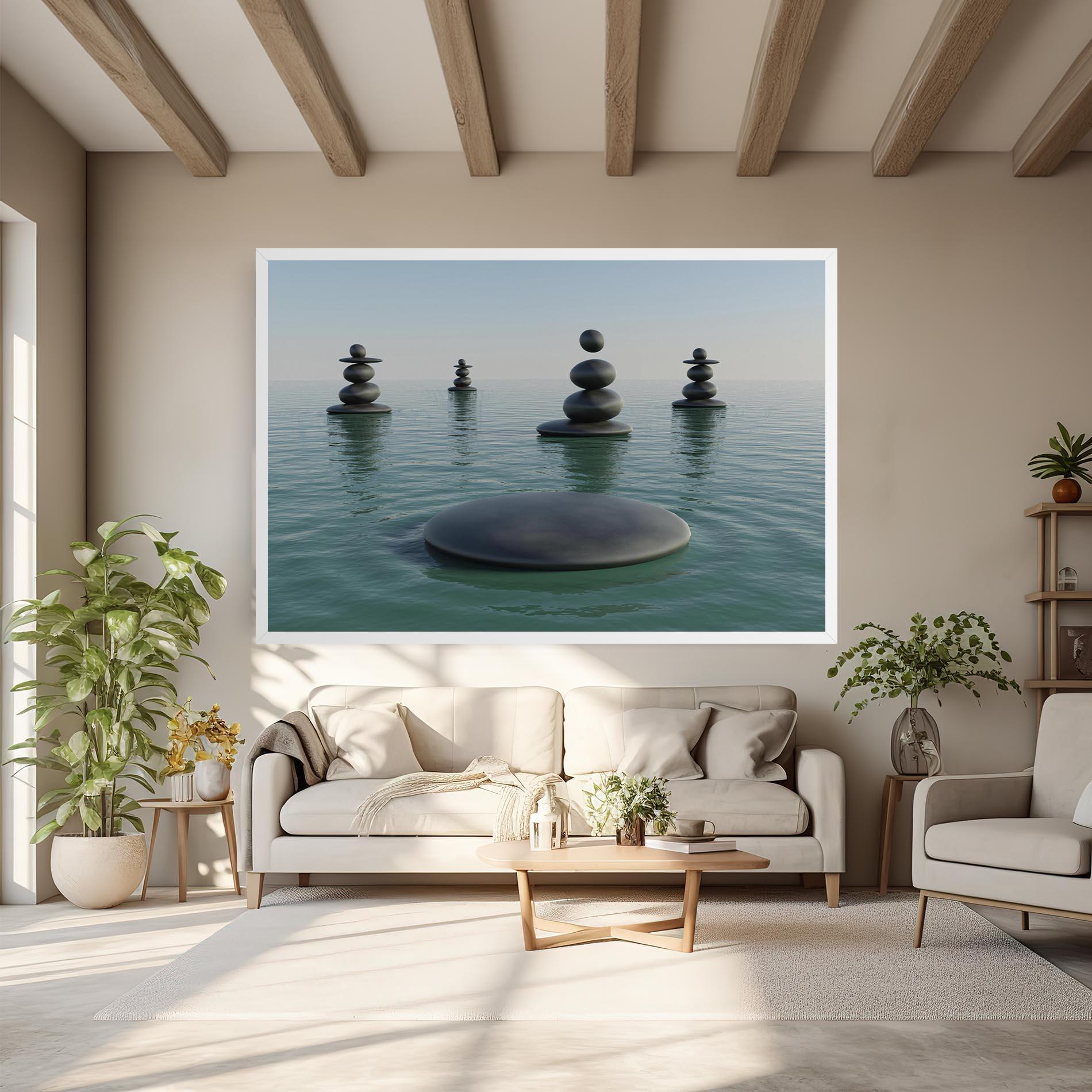 Vászonkép Zen Rock Pool mockup 6