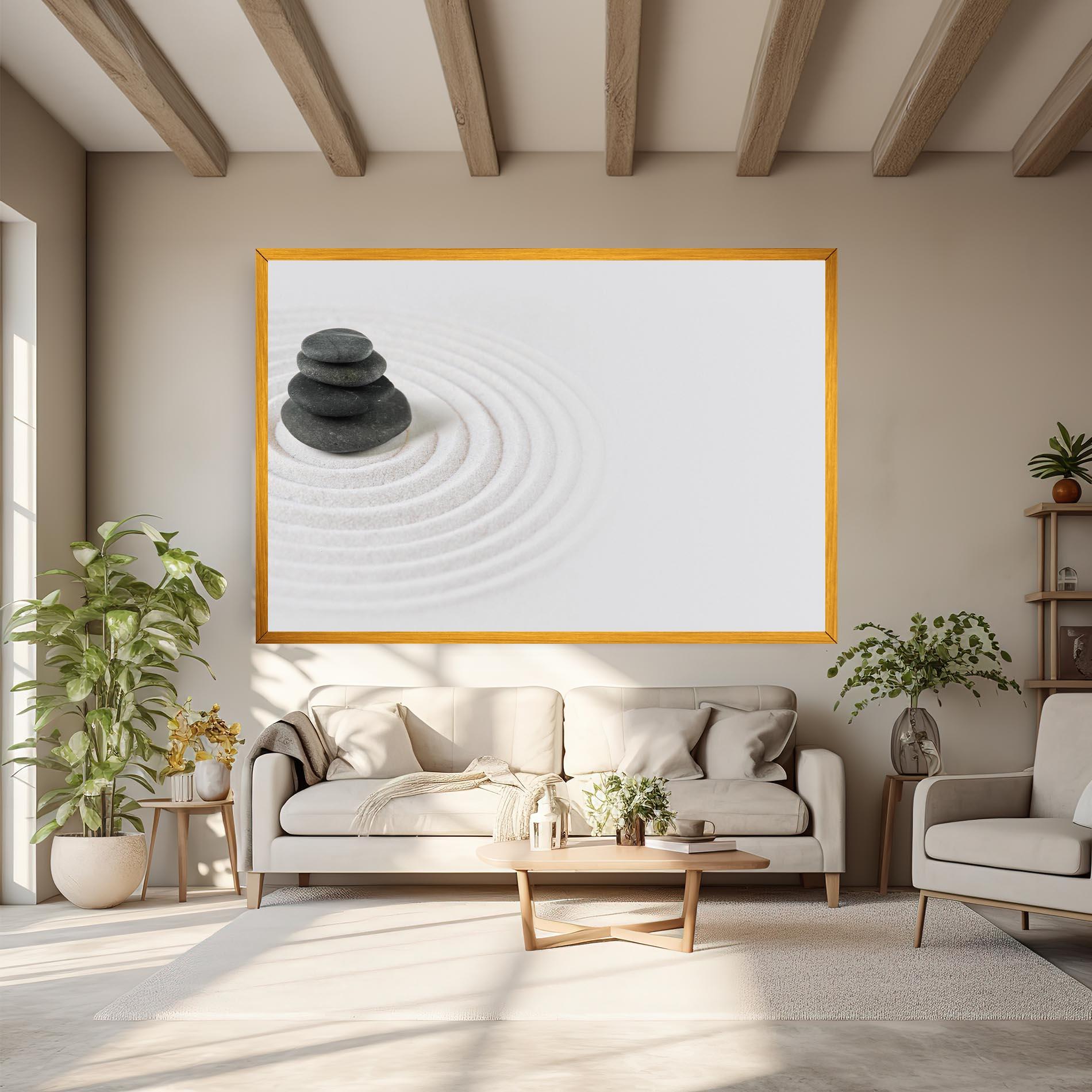 Vászonkép Black Stones Sand mockup 6