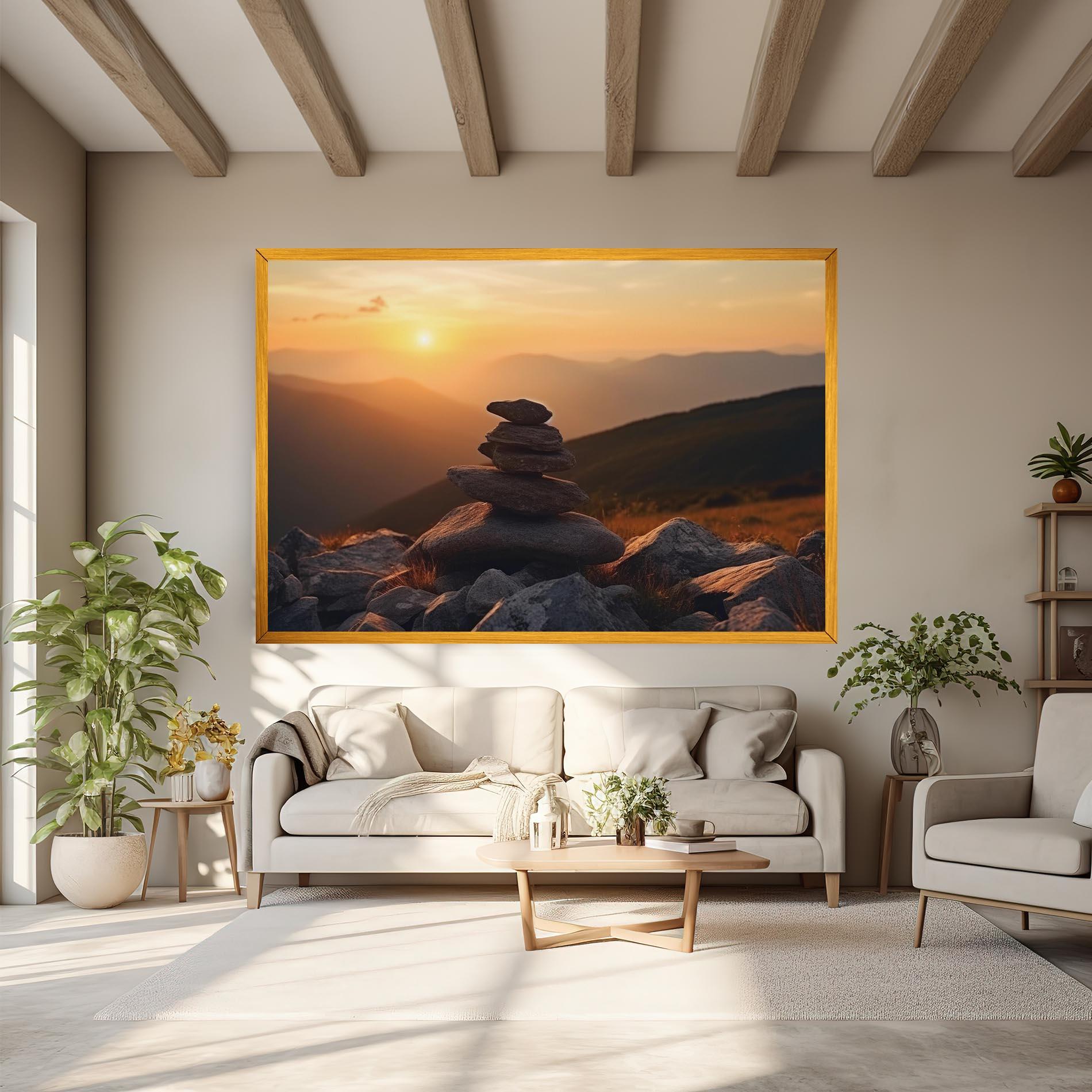 Vászonkép Nature Sunset Stones mockup 6